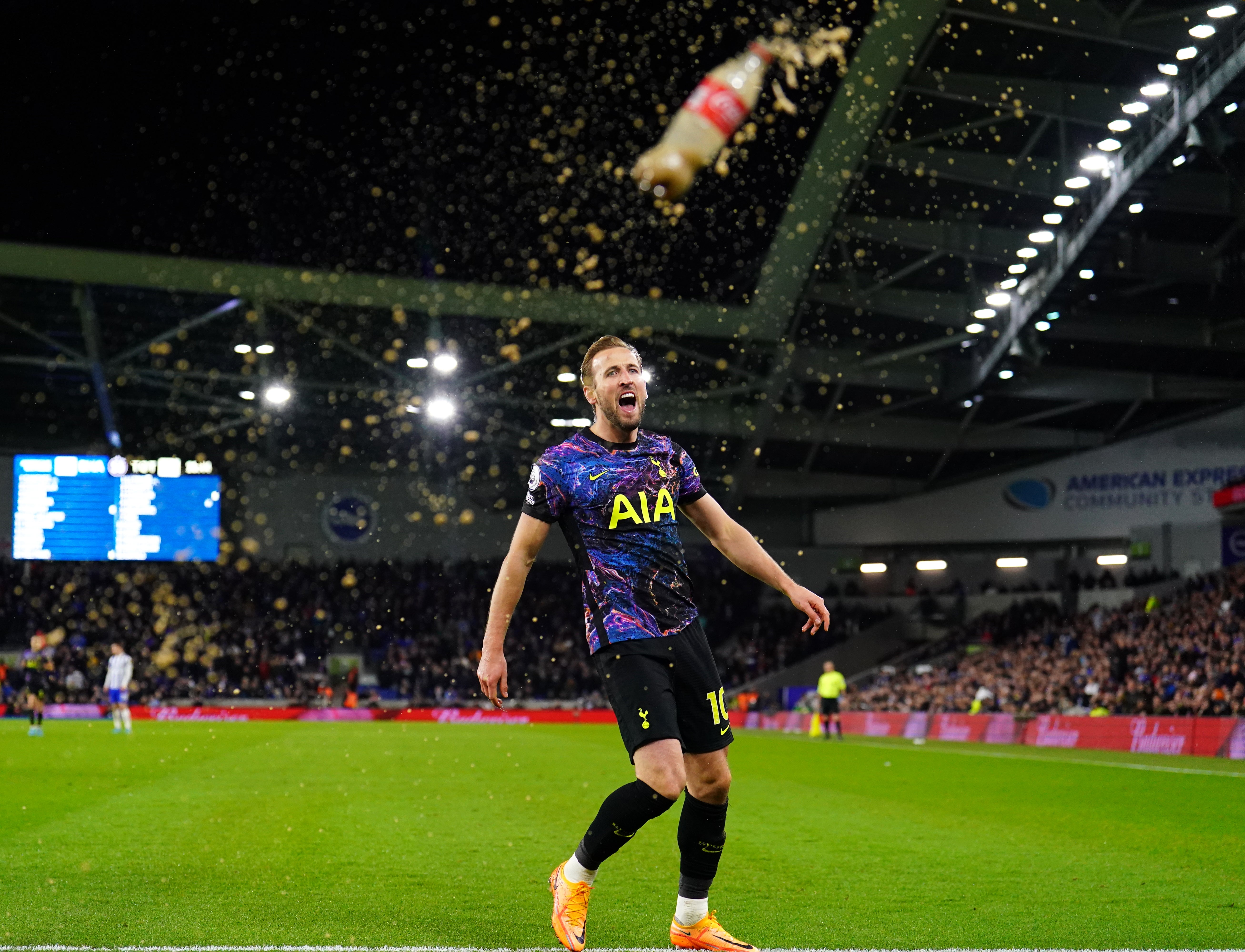 Harry Kane kicked a bottle celebrating his goal