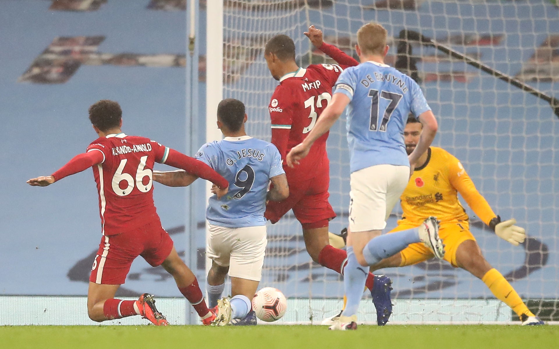 Liverpool’s last visit to Manchester City ended in a 1-1 draw in November 2020. (Martin Rickett/PA)