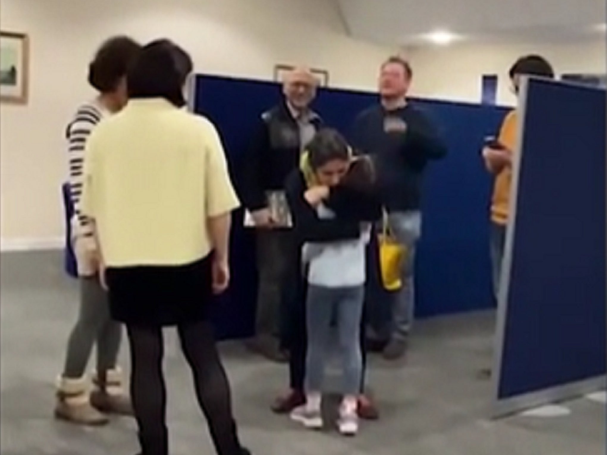 British-Iranian aid worker Nazanin Zaghari-Ratcliffe hugs her seven-year-old daughter Gabriella as she arrives in the UK after being detained in Iran for six years