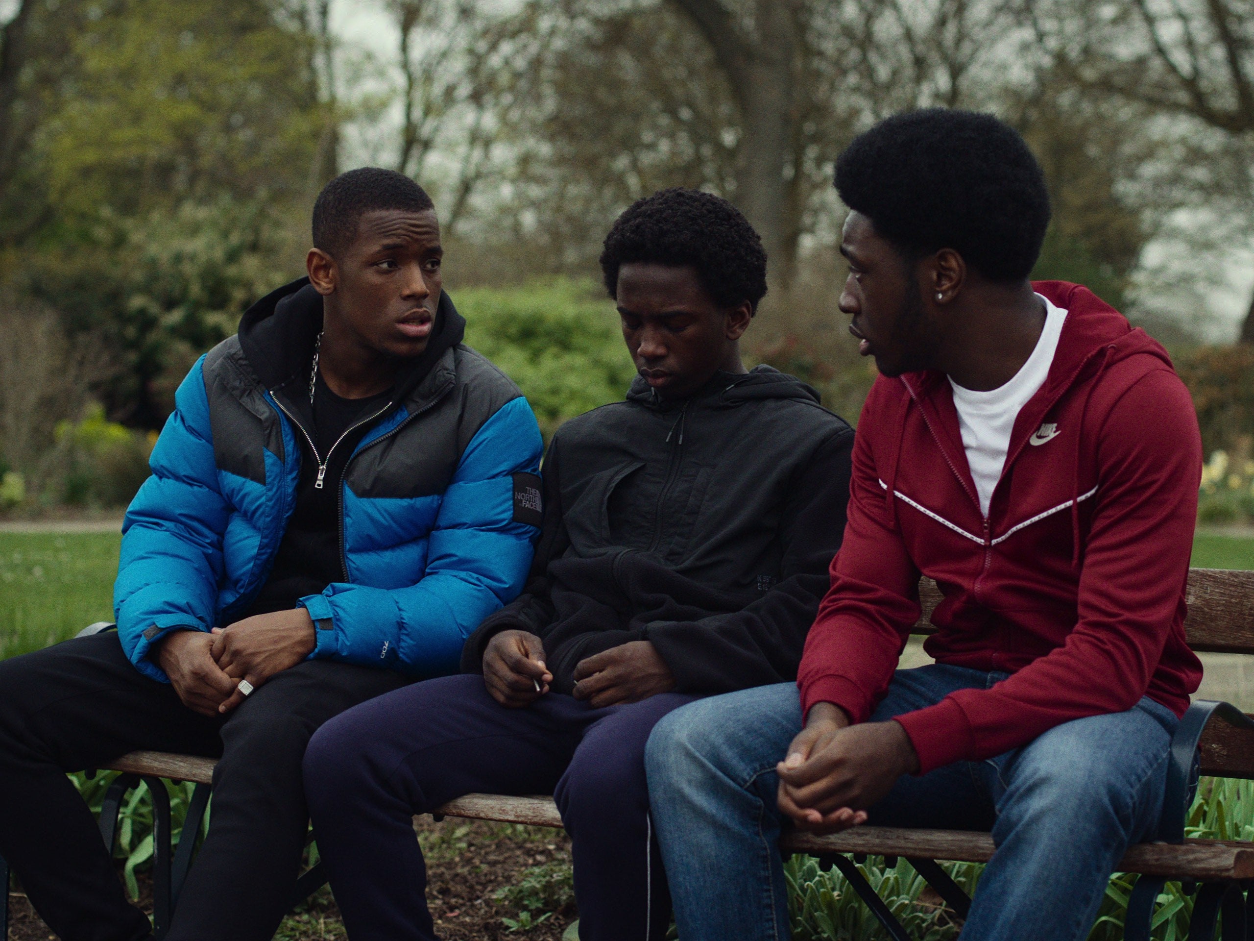 Top Boy’s Jamie (Micheal Ward), Stefan (Araloyin Oshunremi) and Aaron (Hope Ikpoku Jnr)