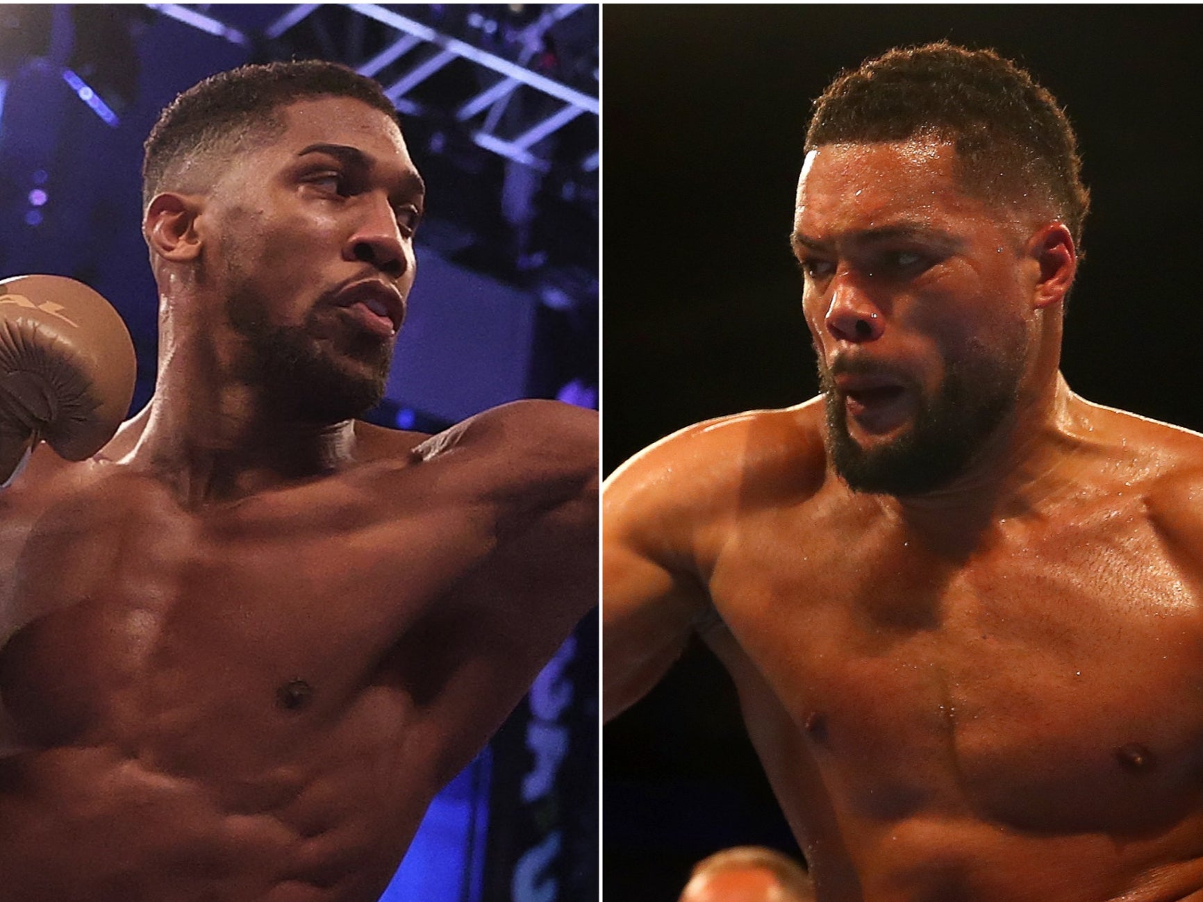 Anthony Joshua (left) and fellow British heavyweight Joe Joyce