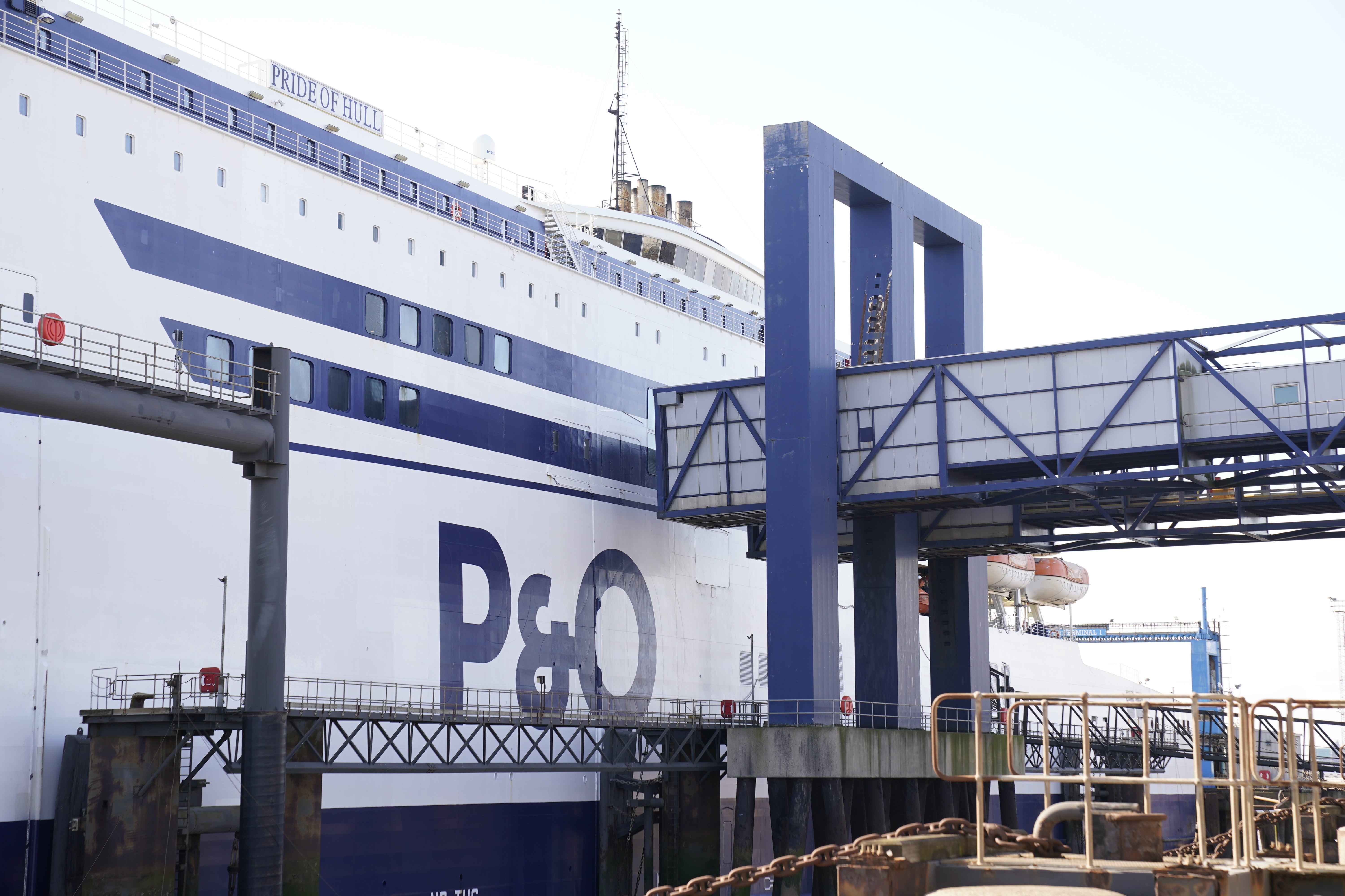 P&O Ferries vessels are currently tied up and all sailings have been cancelled for the next few days