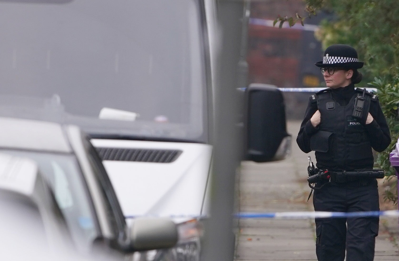 Police activity in Sefton Park, after an explosion at the Liverpool Women’s Hospital (Peter Byrne/PA)