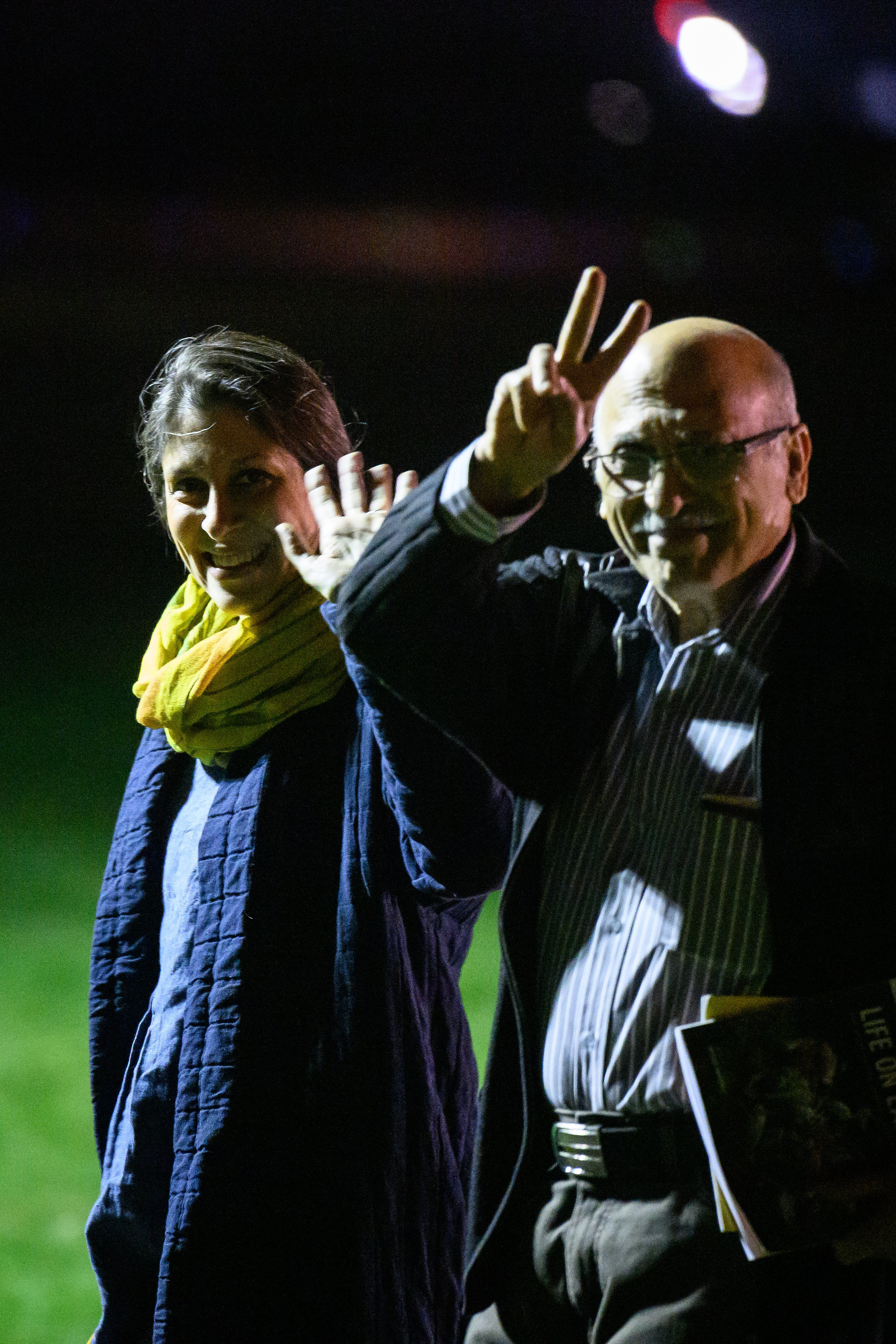 Nazanin Zaghari-Ratcliffe and Anoosheh Ashoori arrive at Brize Norton, Oxfordshire (Leon Neal/PA)