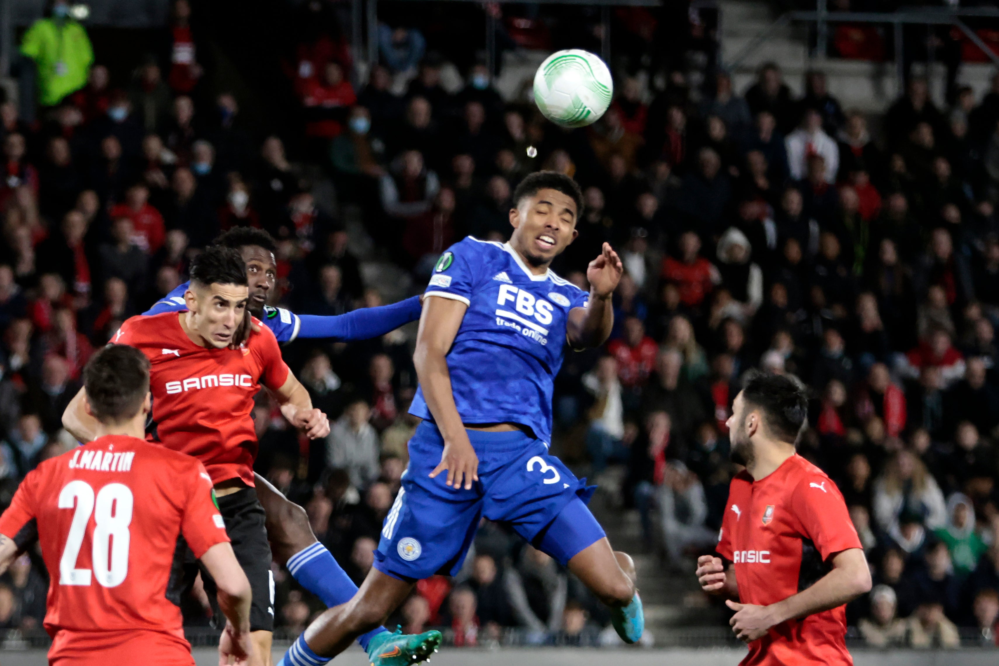 Wesley Fofana’s goal sent Leicester through (Jeremias Gonzalez/AP)