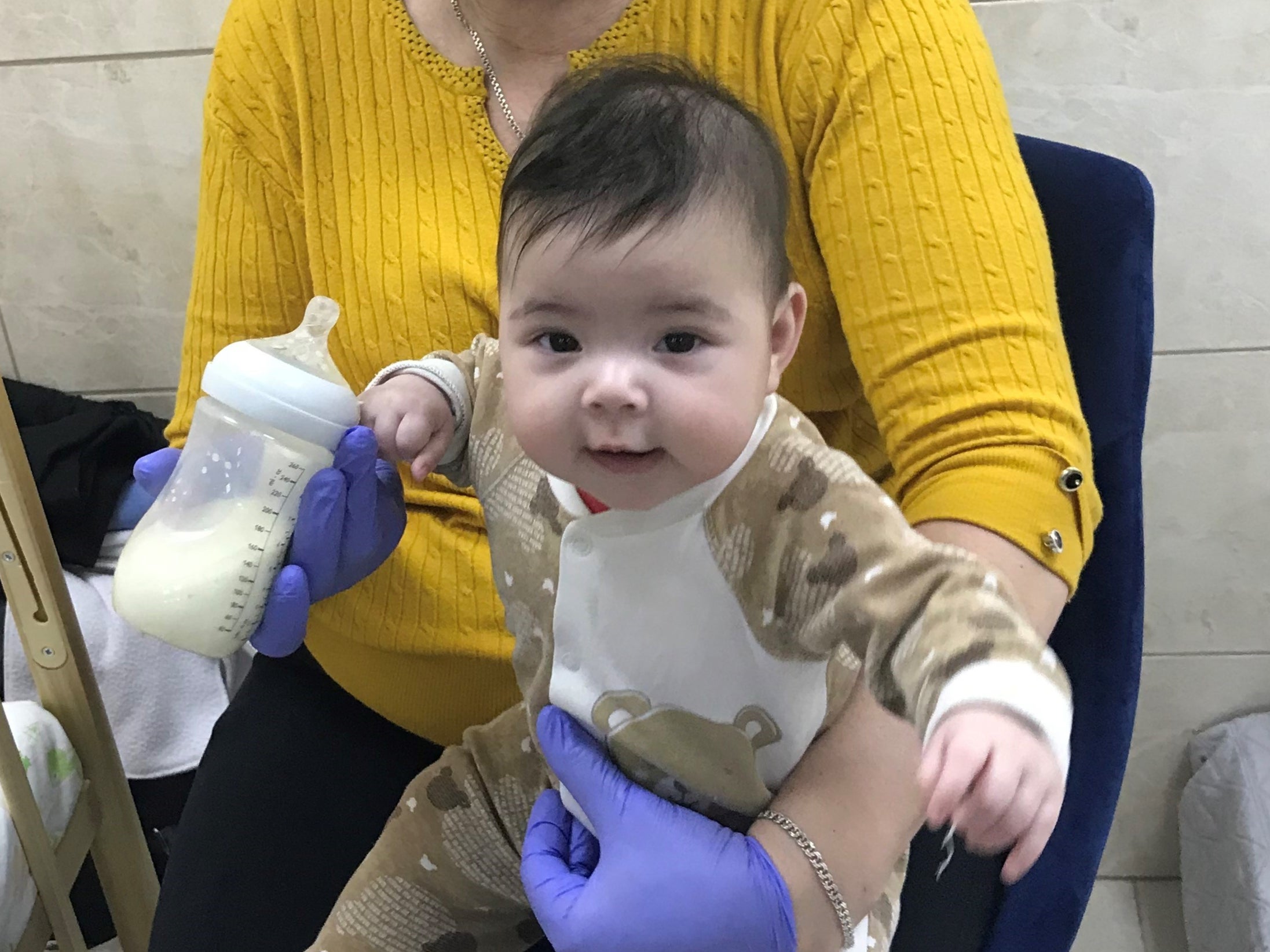 One of the babies at the Kyiv clinic