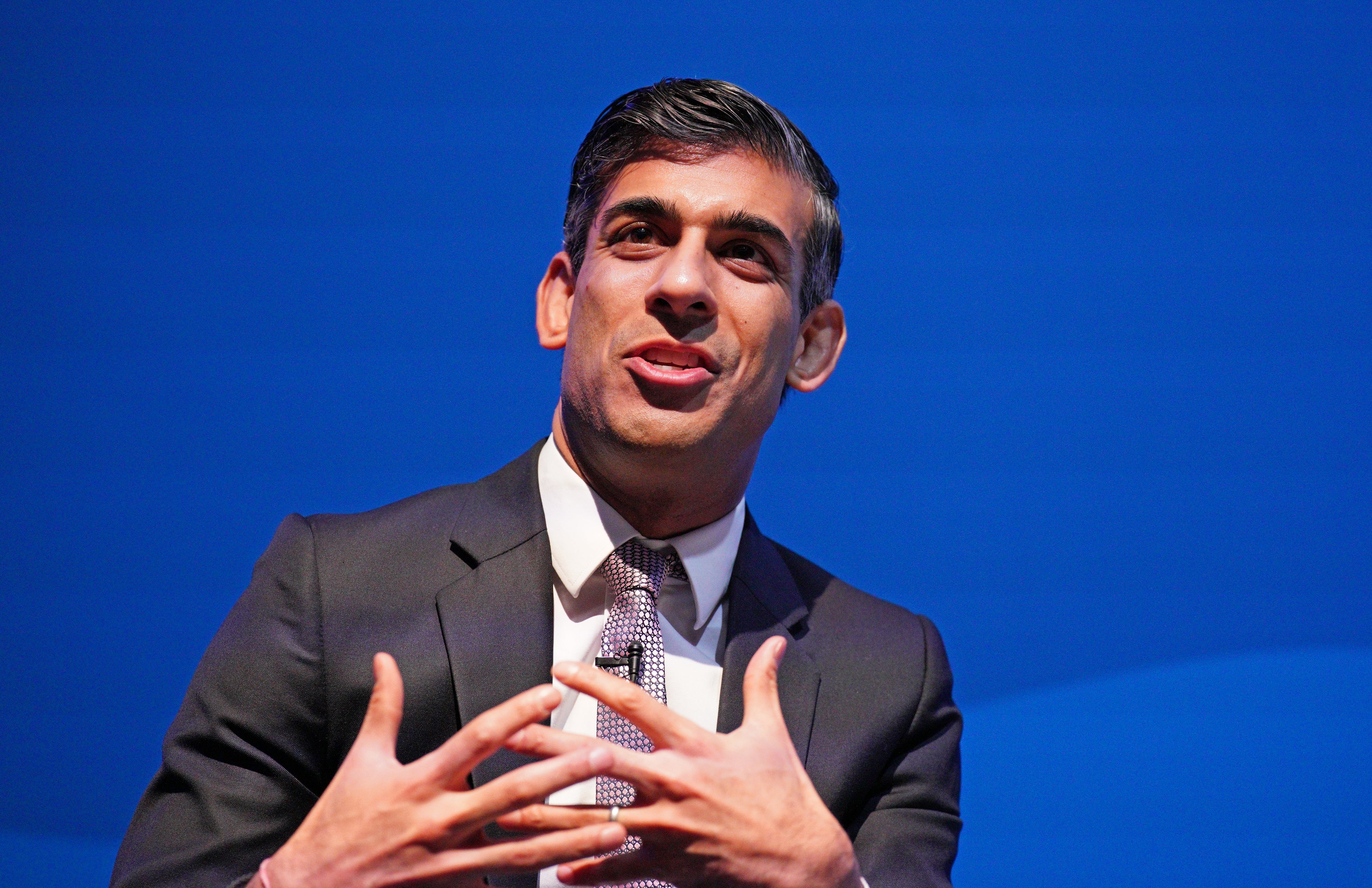 Chancellor Rishi Sunak speaking during the Conservative Party Spring Forum at Winter Gardens, Blackpool (PA)