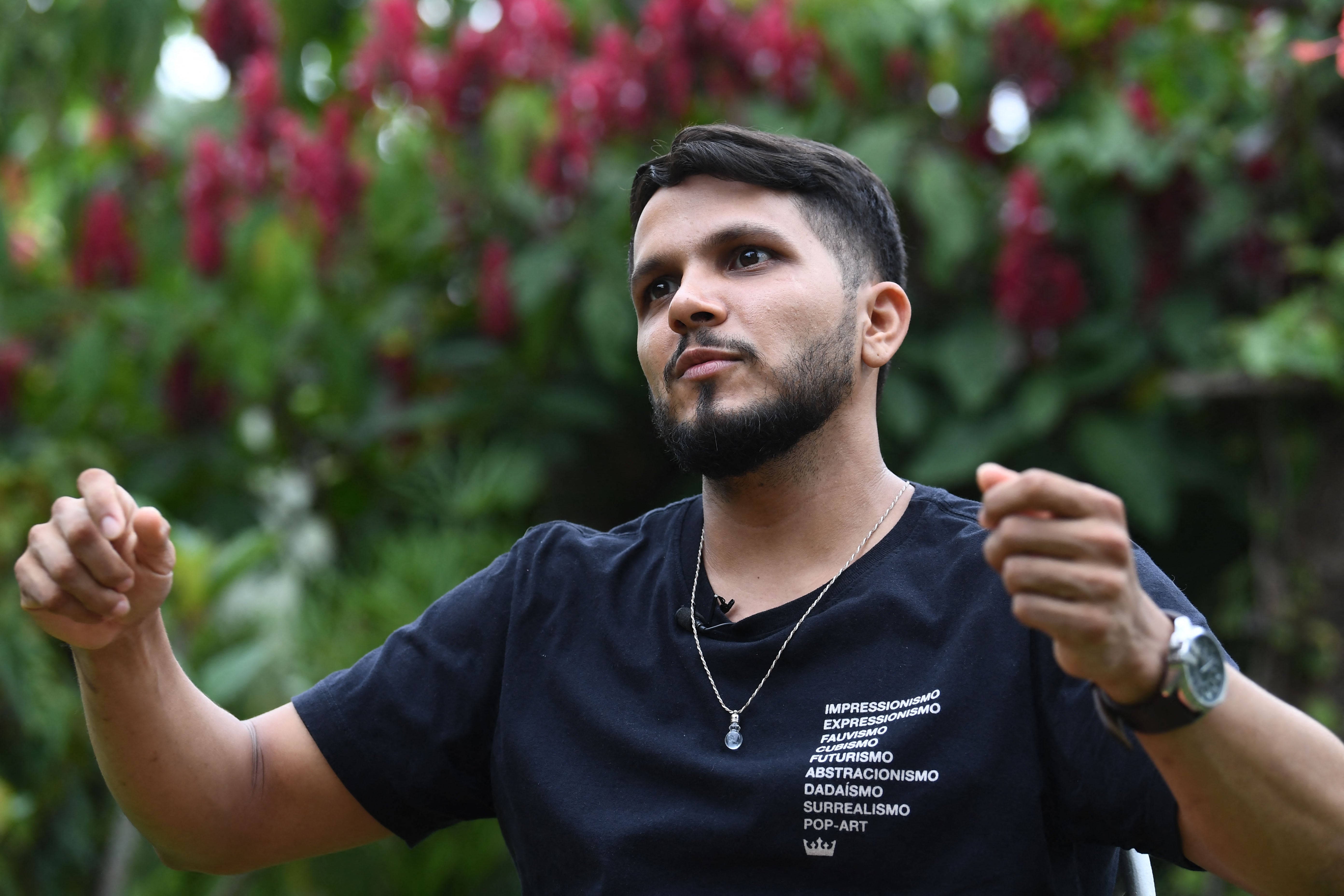 Brazilian pilot Antonio Sena speaks during an interview with AFP at his home in Brasilia, Brazil, on April 7, 2021