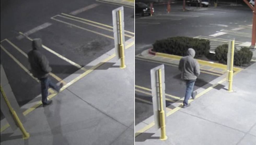 The hooded suspect in images released by police