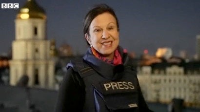 BBC’s Lyse Doucet smiles as she describes how the bells reassure people that ‘all is not lost’ amid the devastation of the war