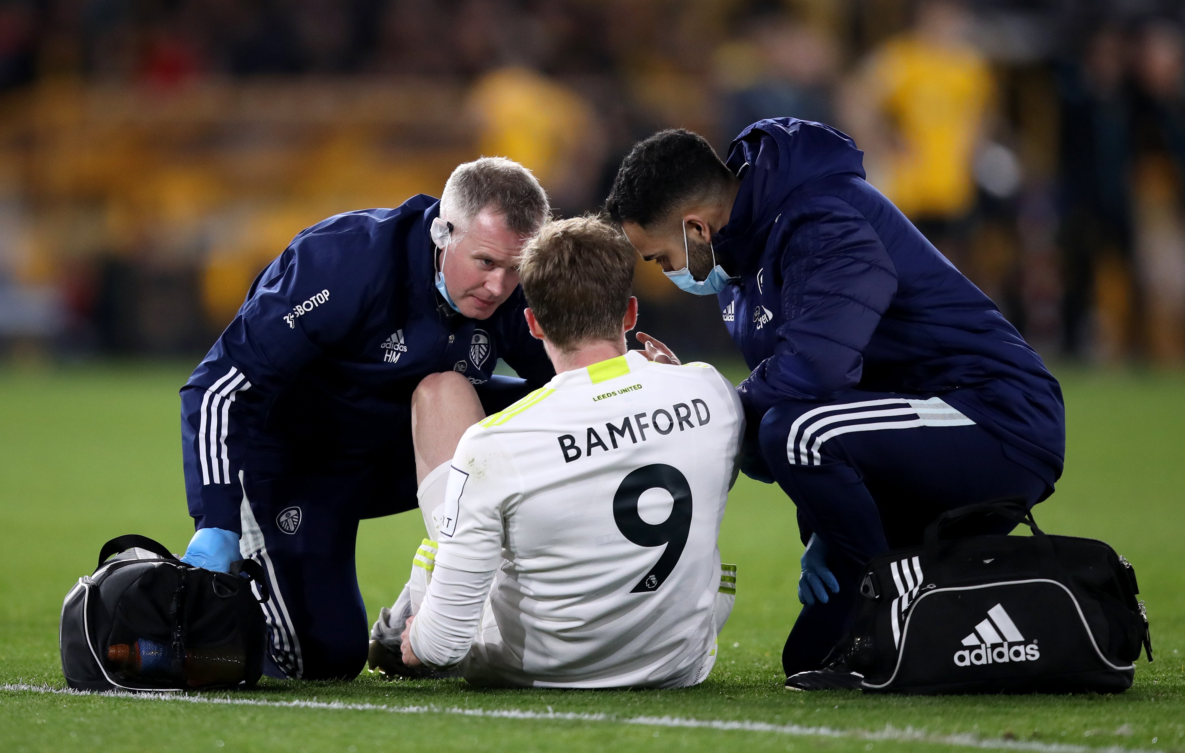 Patrick Bamford was forced off midway through the first half (Isaac Parkin/PA)