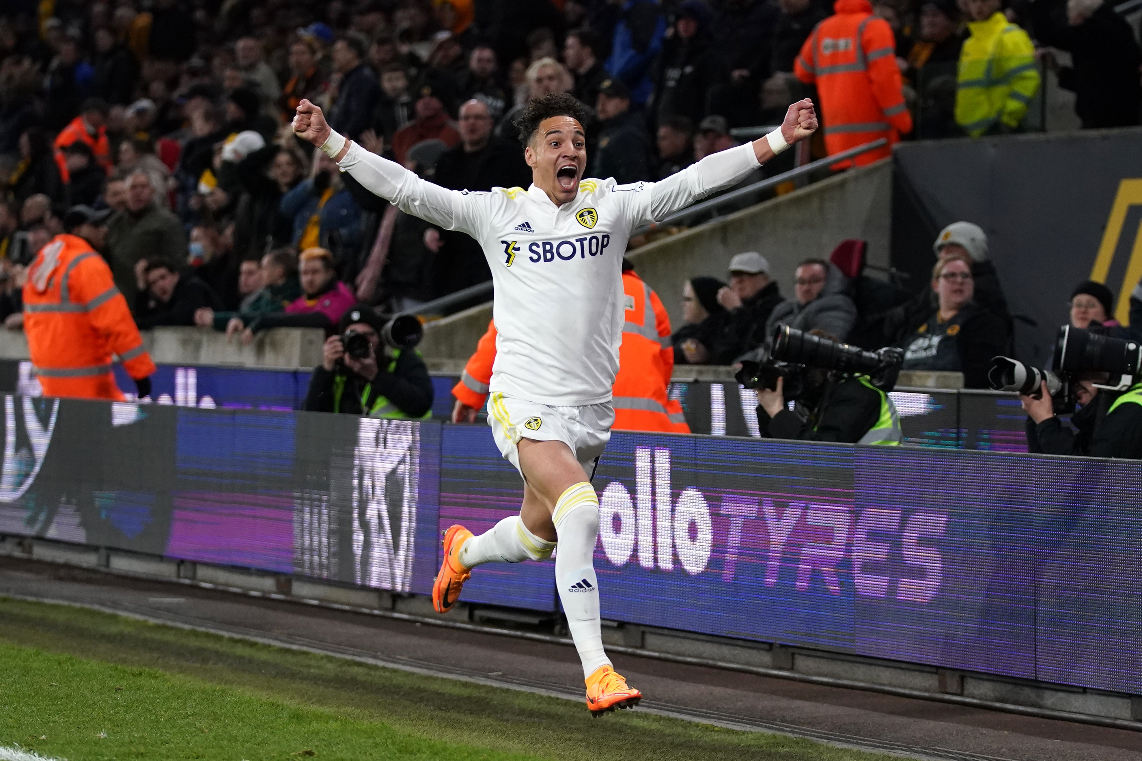 Rodrigo celebrates the equaliser (Nick Potts/PA)