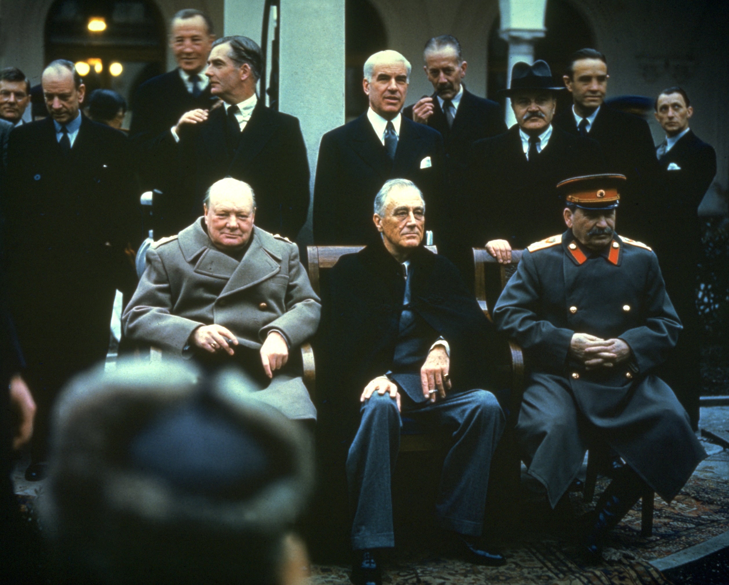 Joseph Stalin (right), seen here with Winston Churchill and Franklin D Roosevelt at the 1945 Yalta conference, would later falsely claim that the US had used biological weapons in the Korean war