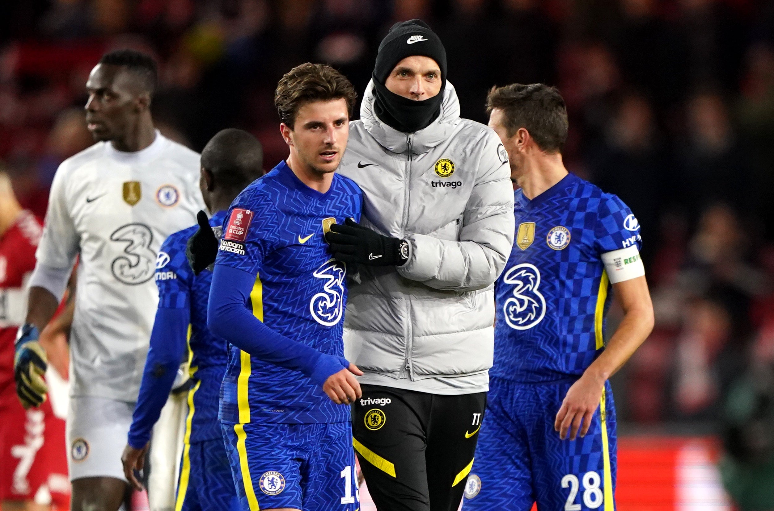 Chelsea’s manager Thomas Tuchel was impressed with his players in their FA Cup victory at Middlesbrough (Owen Humphreys/PA)