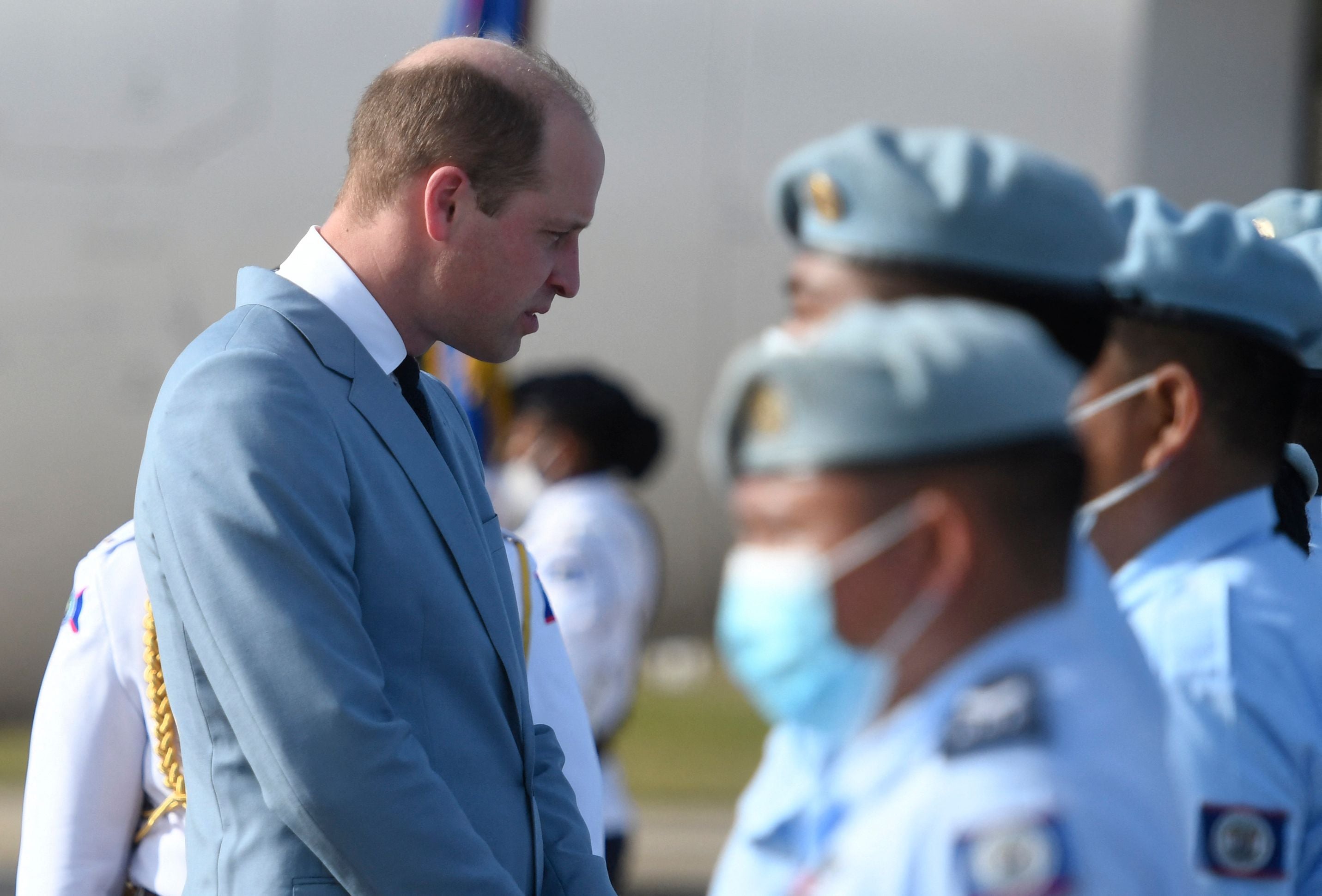 The couple arrived on Saturday after the trip was delayed