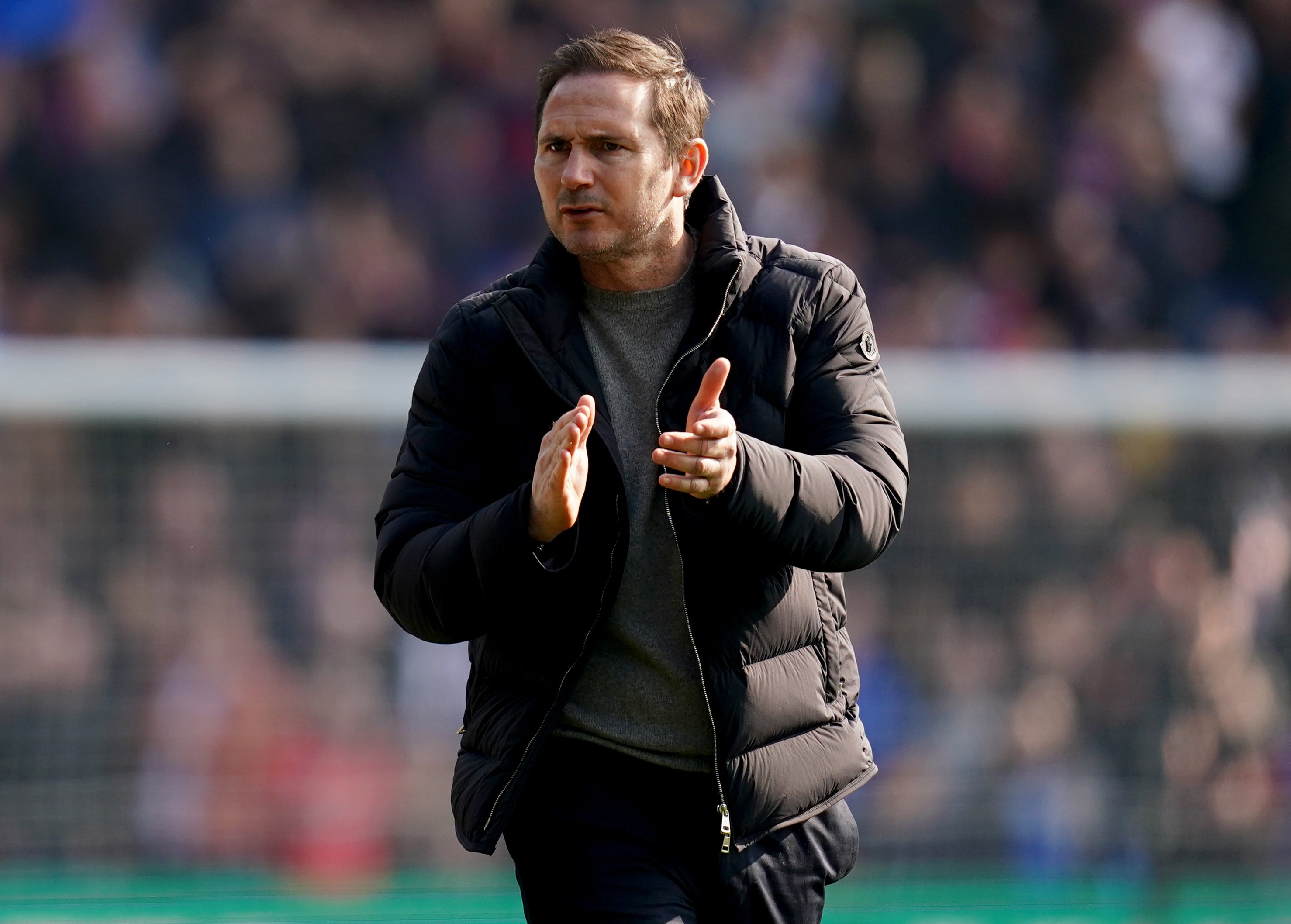 A tough afternoon for Frank Lampard as Everton were thumped by Crystal Palace (John Walton/PA)