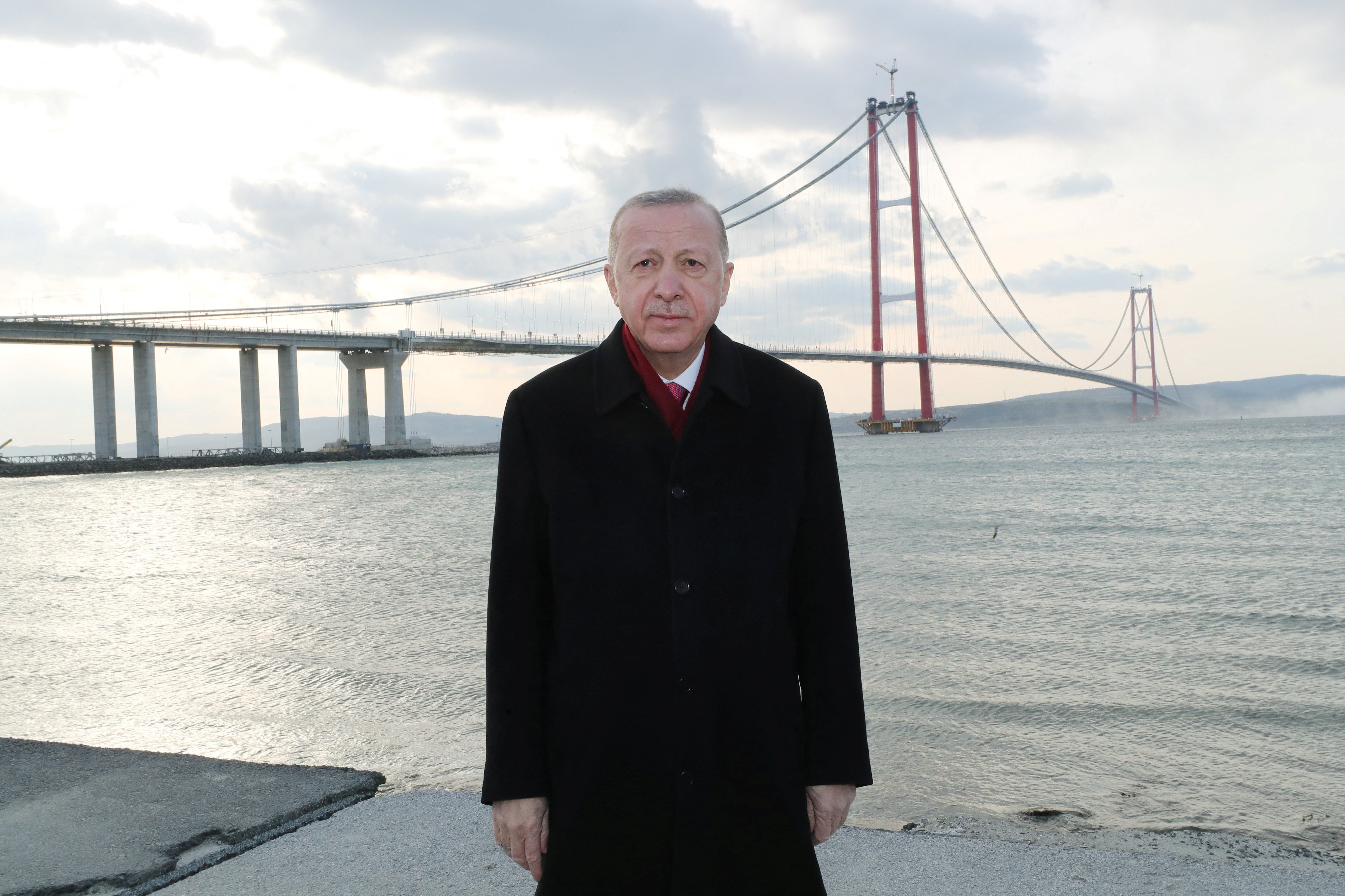 Turkish President Erdogan attends opening ceremony of the 1915 Canakkale Bridge