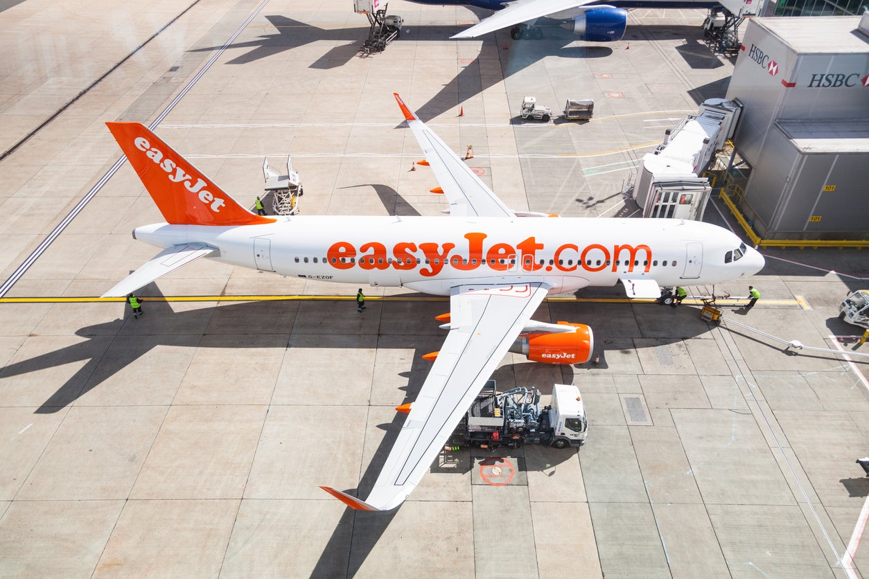 An easyJet aircraft at Gatwick airport