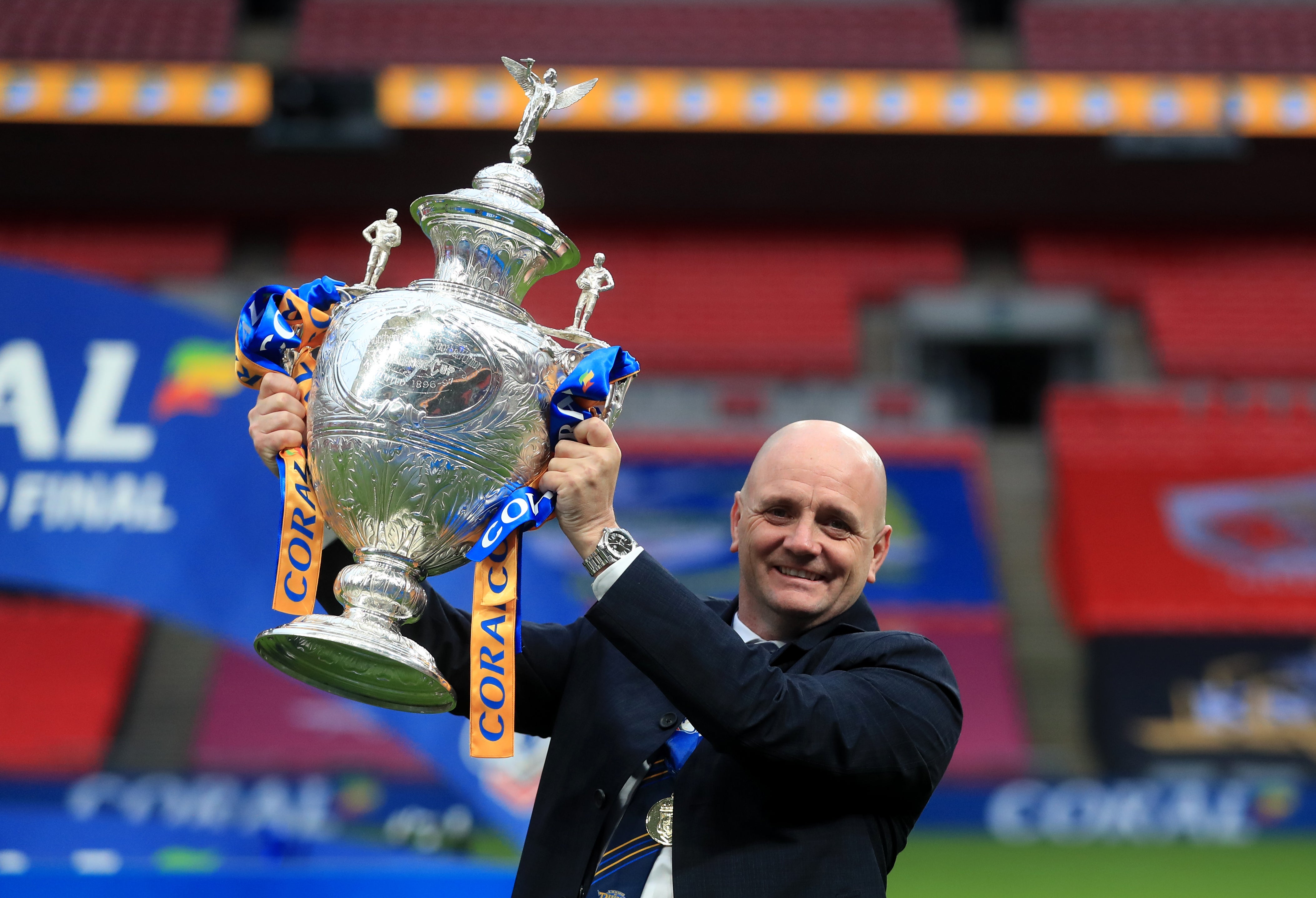 Richard Agar says it was one of the happiest days of his life when Leeds lifted the Challenge Cup in 2020 (PA Images/Mike Egerton)