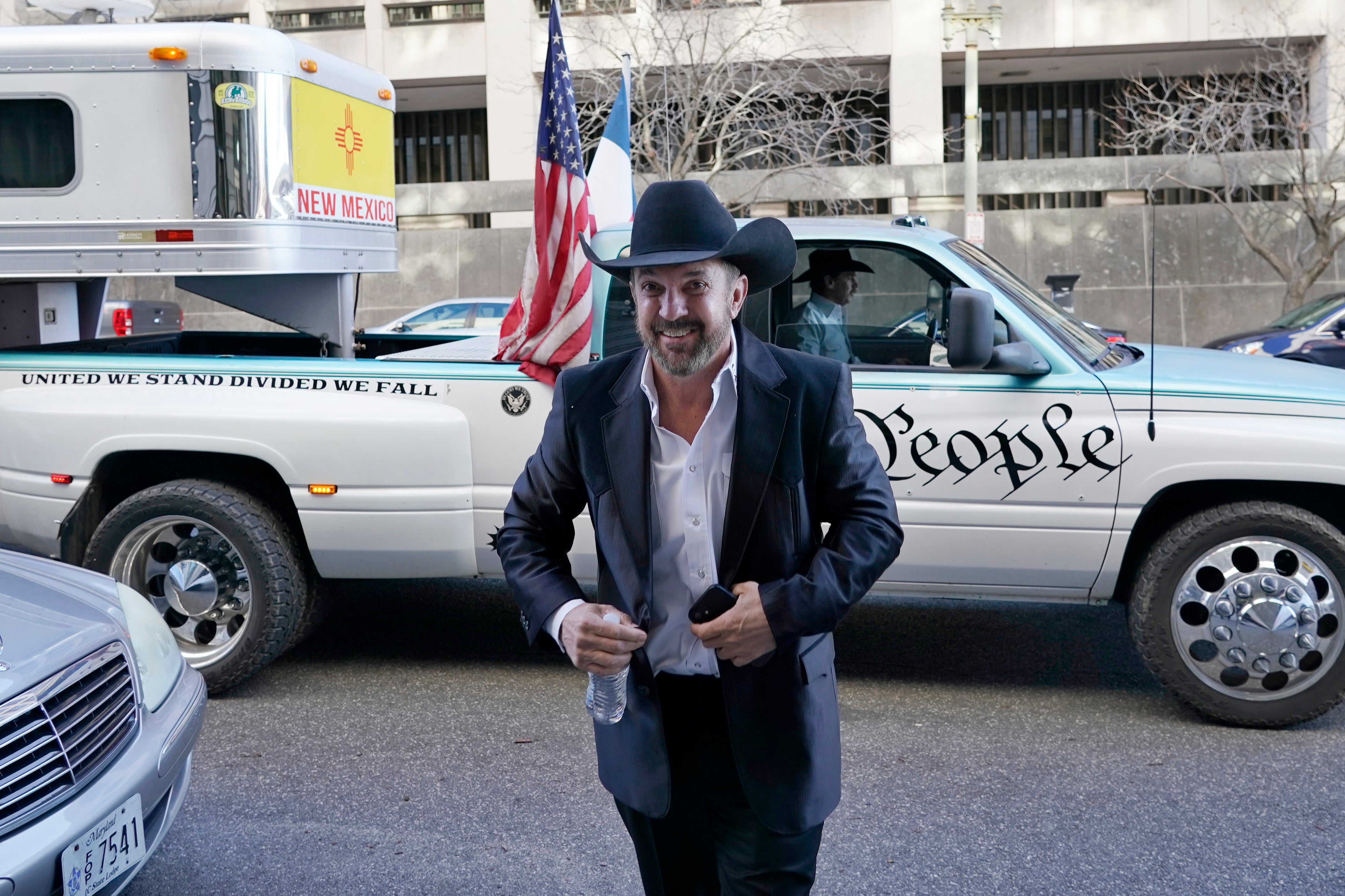 Otero County Commissioner Couy Griffin arrives at the Federal Court House in Washington on Monday