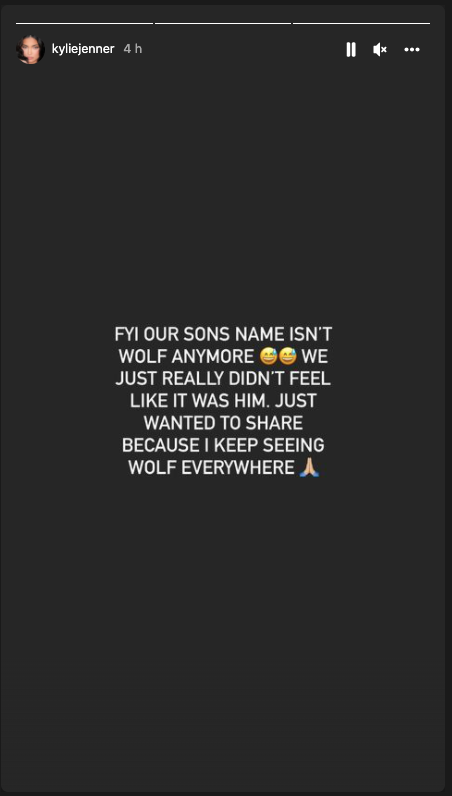 Kylie Jenner told her 320 million followers she and Scott have decided to change their newborn son’s name