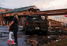 Texas tornado warning: Video shows Walmart shoppers being dragged as South now faces flooding