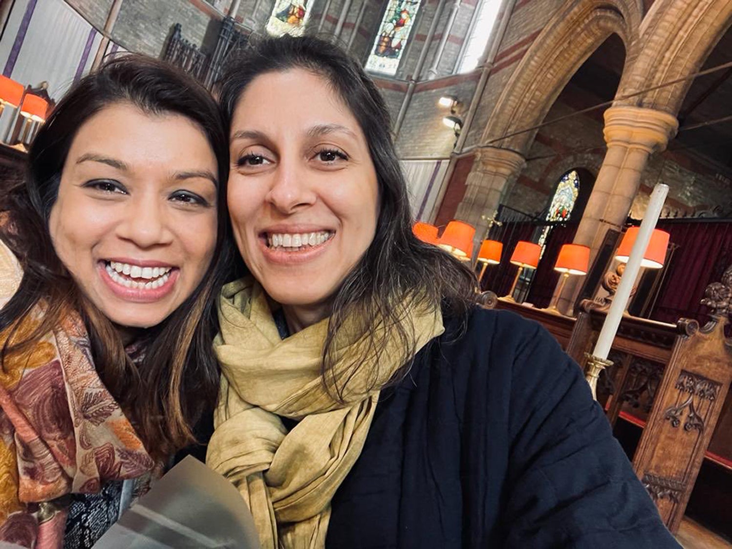 Tulip Siddiq MP celebrates meeting Nazanin Zaghari-Ratcliffe (right) for the first time in person (Tulip Siddiq/PA)