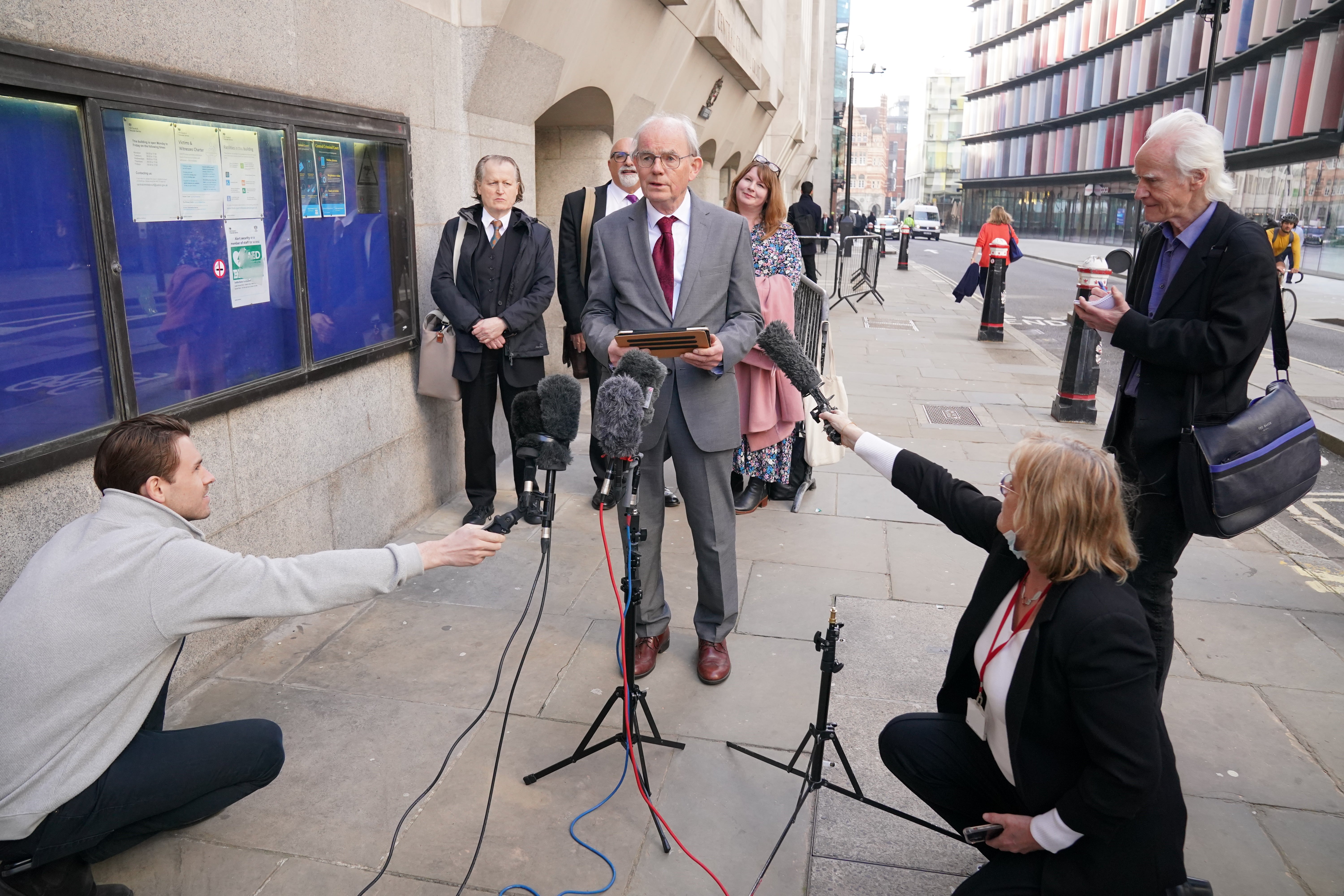 Chris Mullin outside the Old Bailey in London following the judge’s ruling