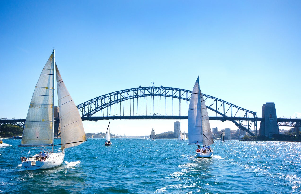 Boats on a sunny day at Sydney Harbour, Australia