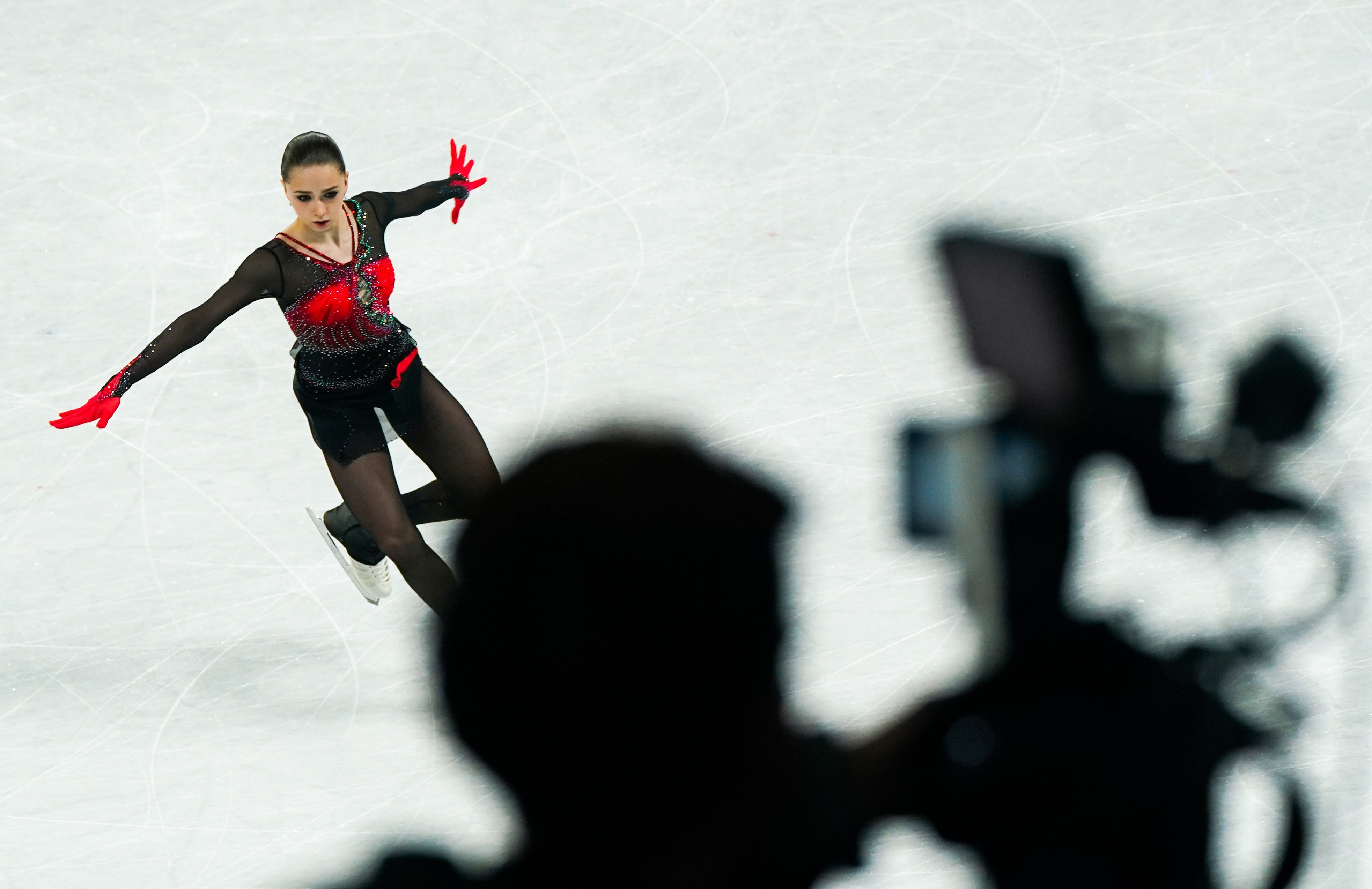 Kamila Valieva competed under extraordinary media scrutiny in Beijing (Andrew Milligan/PA)