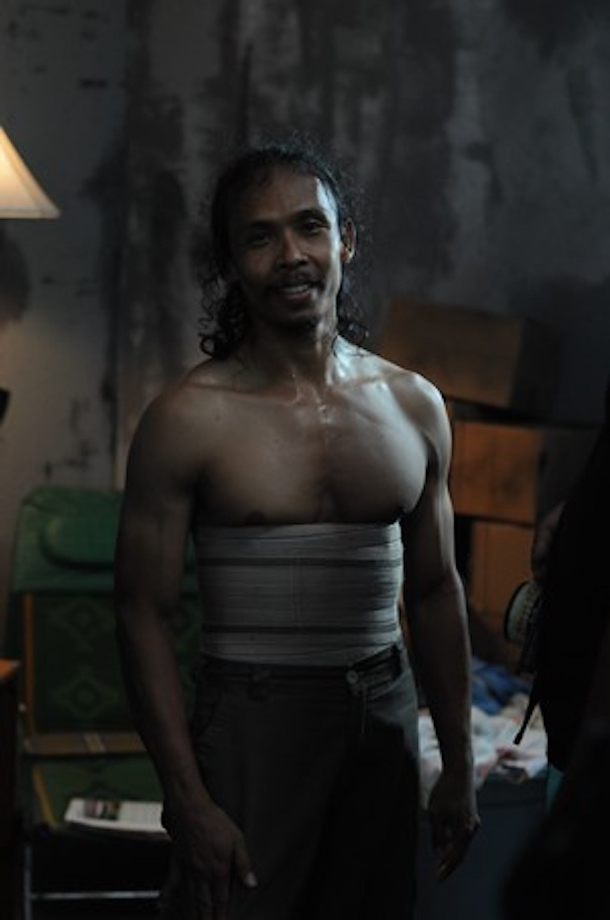 Yayan Ruhian behind the scenes as string-haired villain Mad Dog in ‘The Raid’