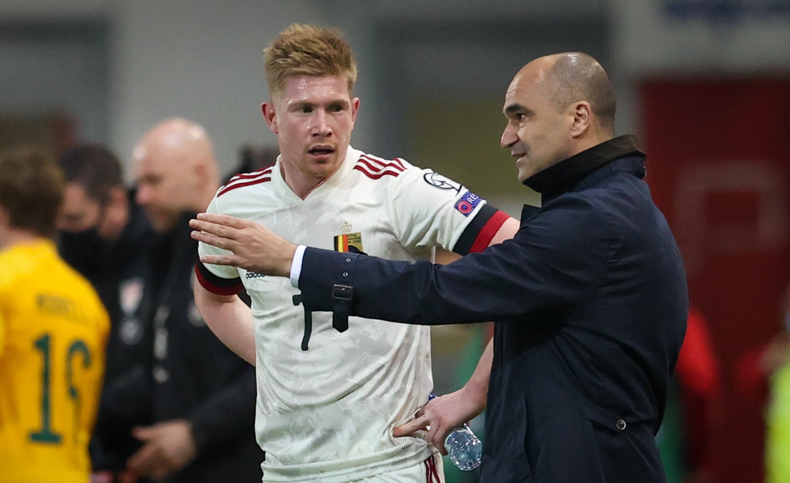 Belgium boss Roberto Martinez, right, will not have superstar Kevin De Bruyne available to him in Dublin (PA Wire via Belga)