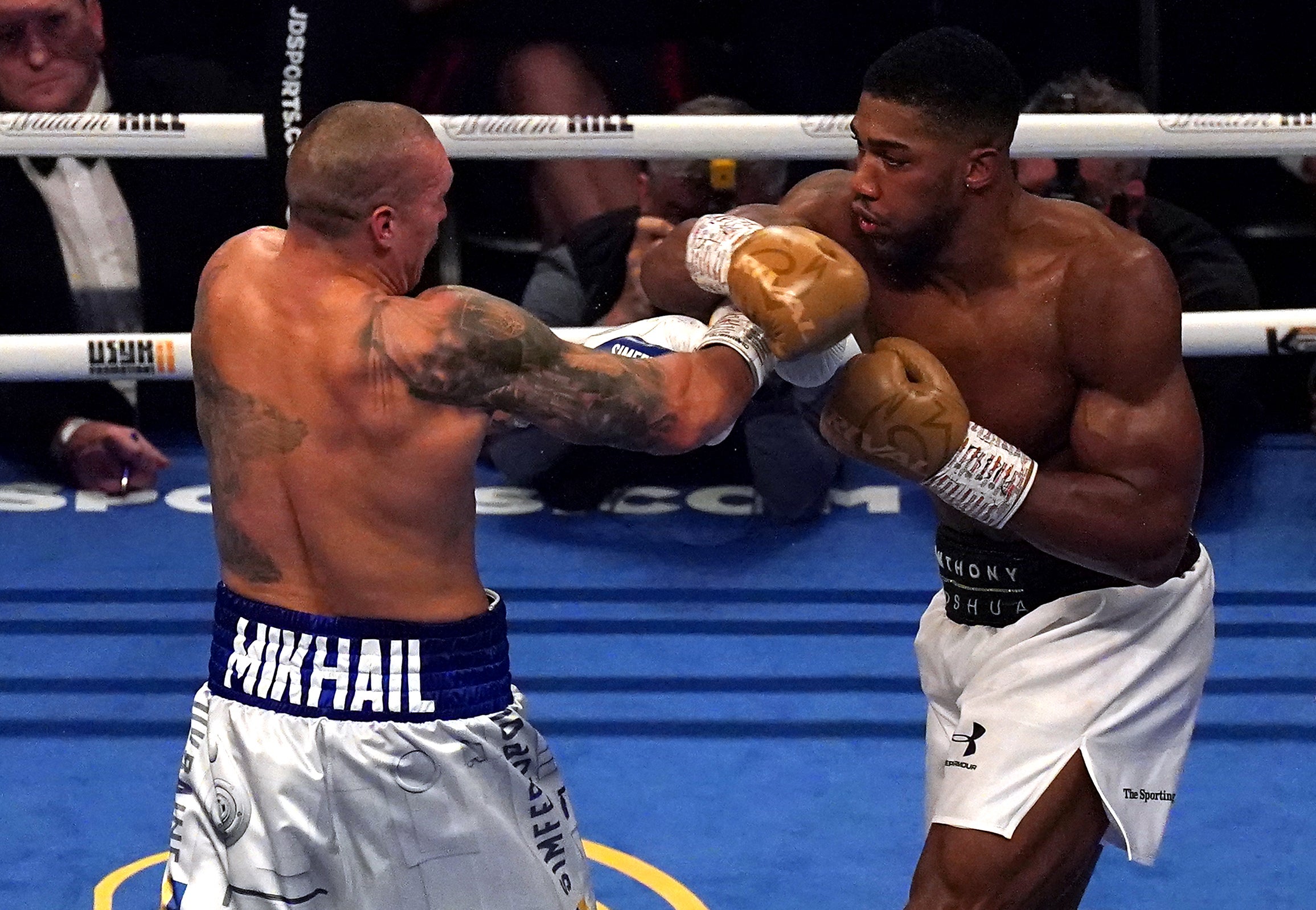 Anthony Joshua in action against Oleksandr Usyk last year (Nick Potts/PA).