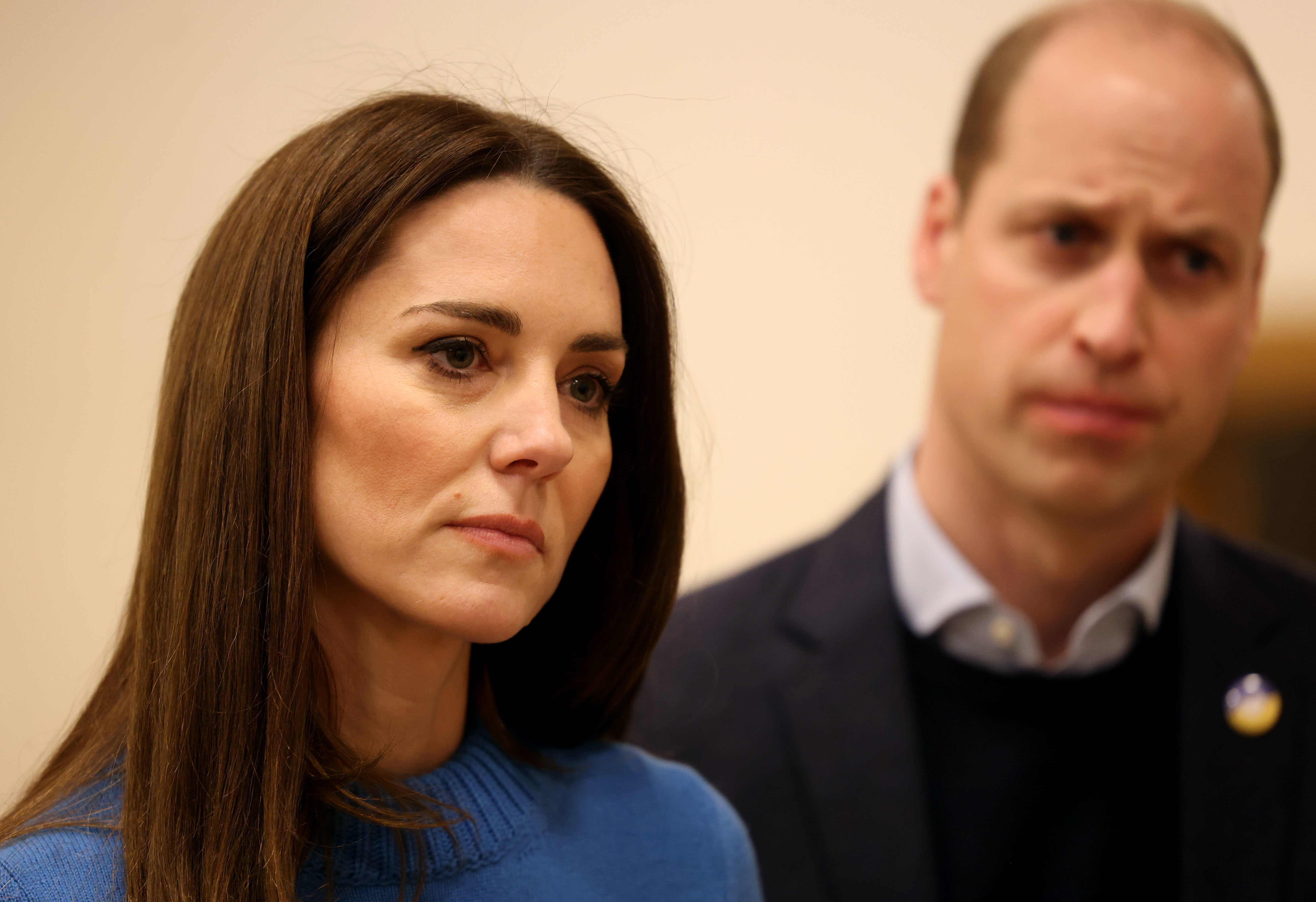 The Duke and Duchess of Cambridge during a visit to the Ukrainian Cultural Centre, London, where they are meeting with members of the Ukrainian community and volunteers to learn about the efforts being made to support Ukrainians in the UK and across Europe (PA)