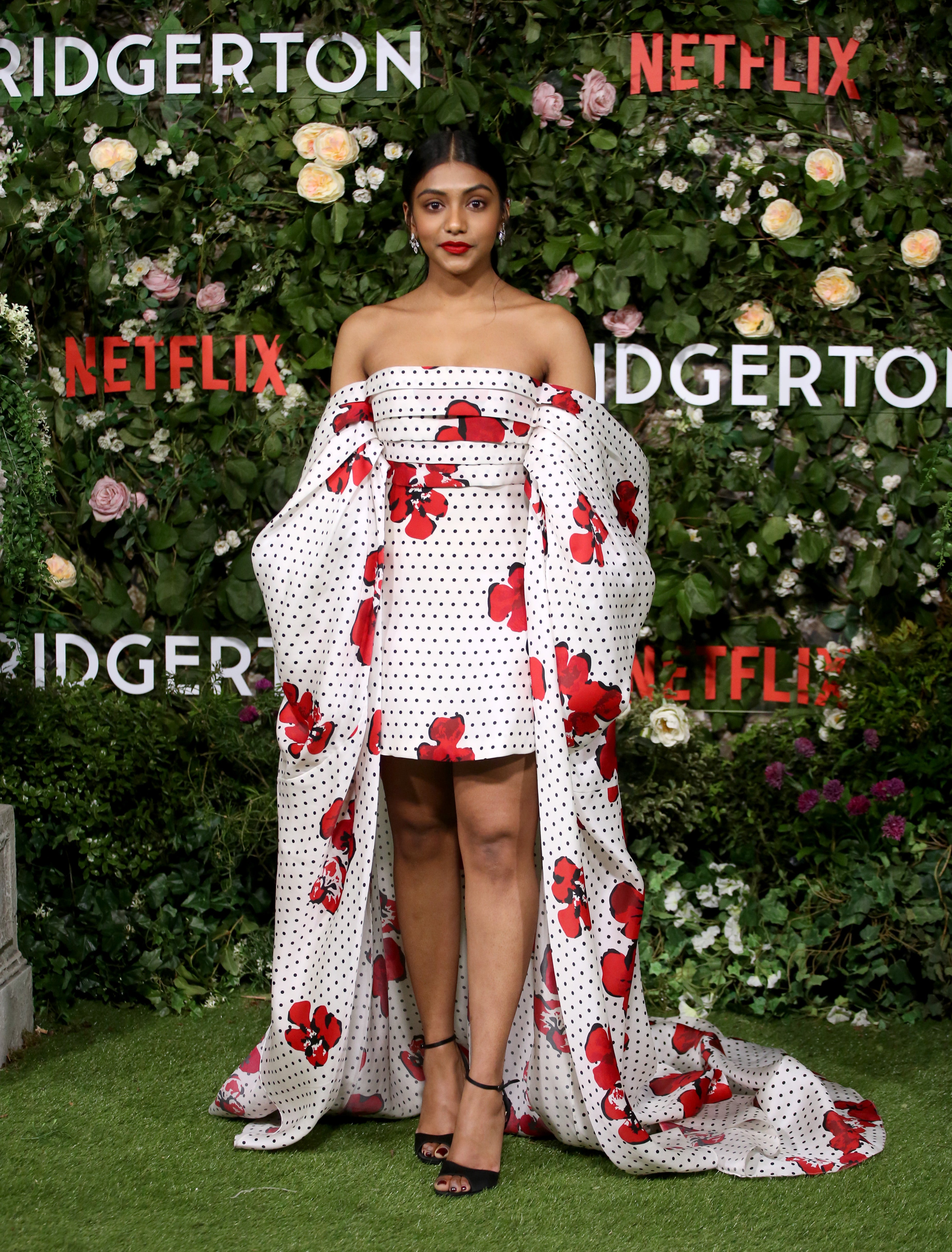 Charithra Chandran also wore Carolina Herrera