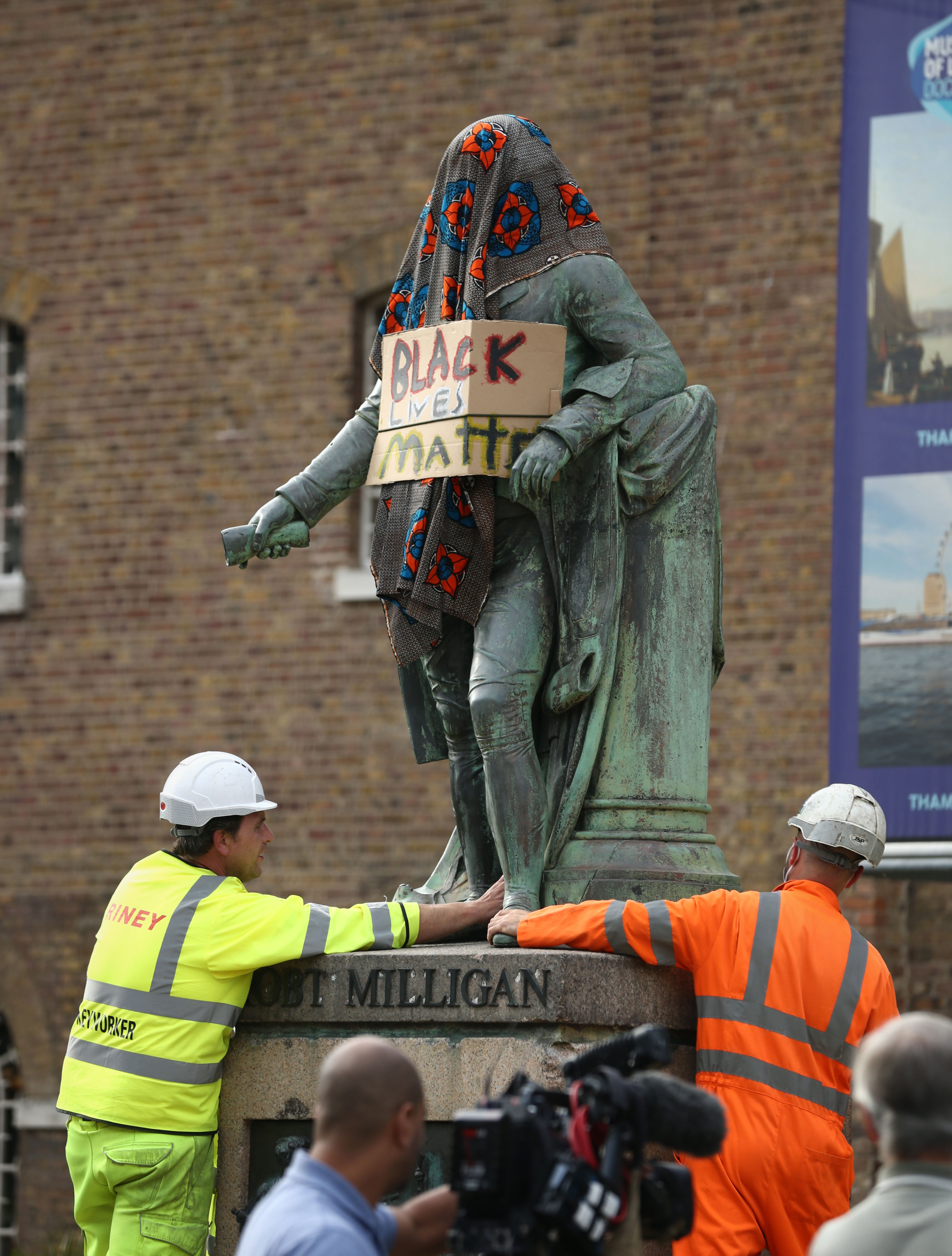 A statue of merchant and slave trader Robert Milligan will join the Museum of London Docklands collection where it can be “contextualised” (PA)