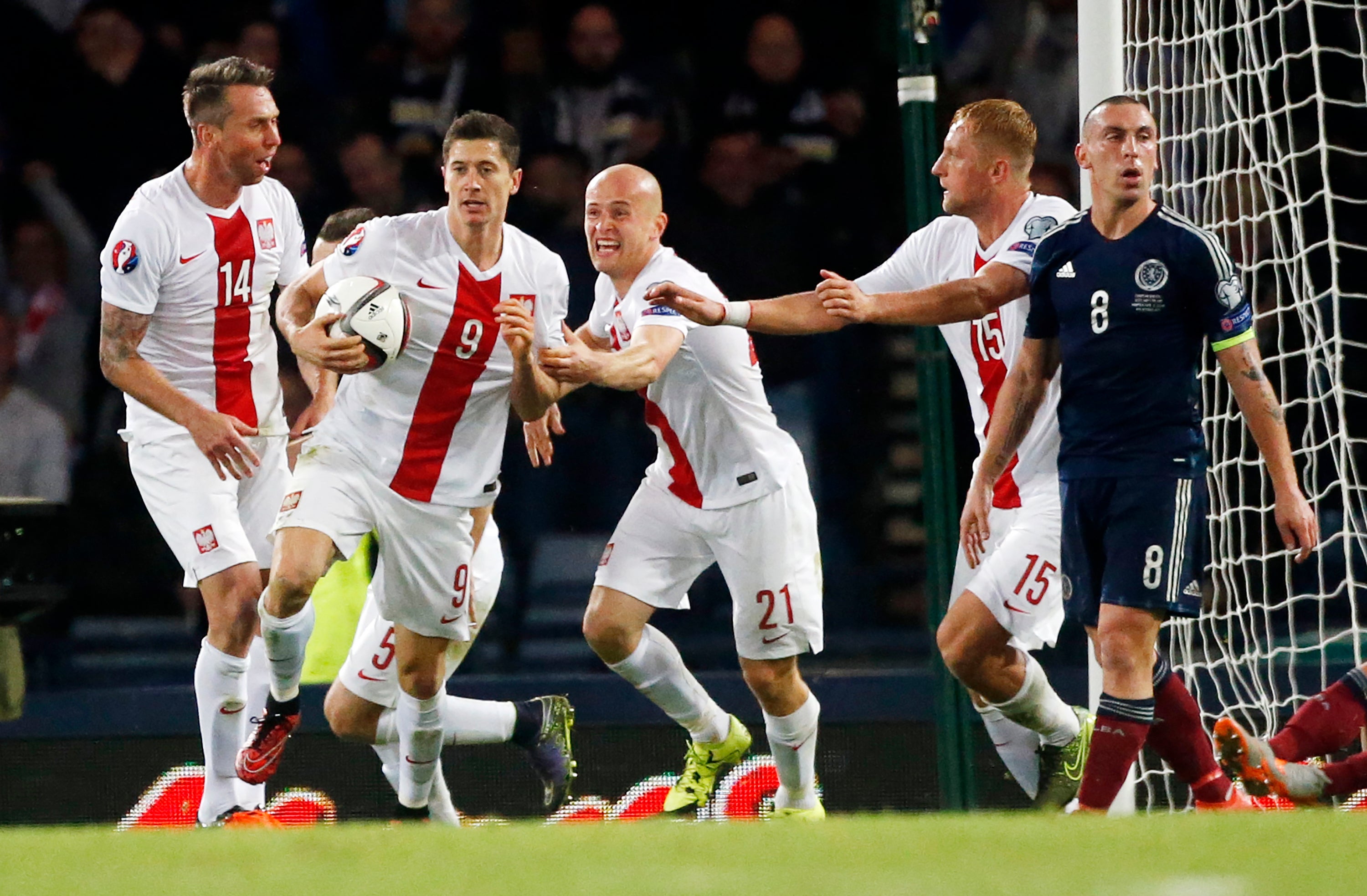 Robert Lewandowski scored twice on his last visit to Hampden (Danny Lawson/PA)