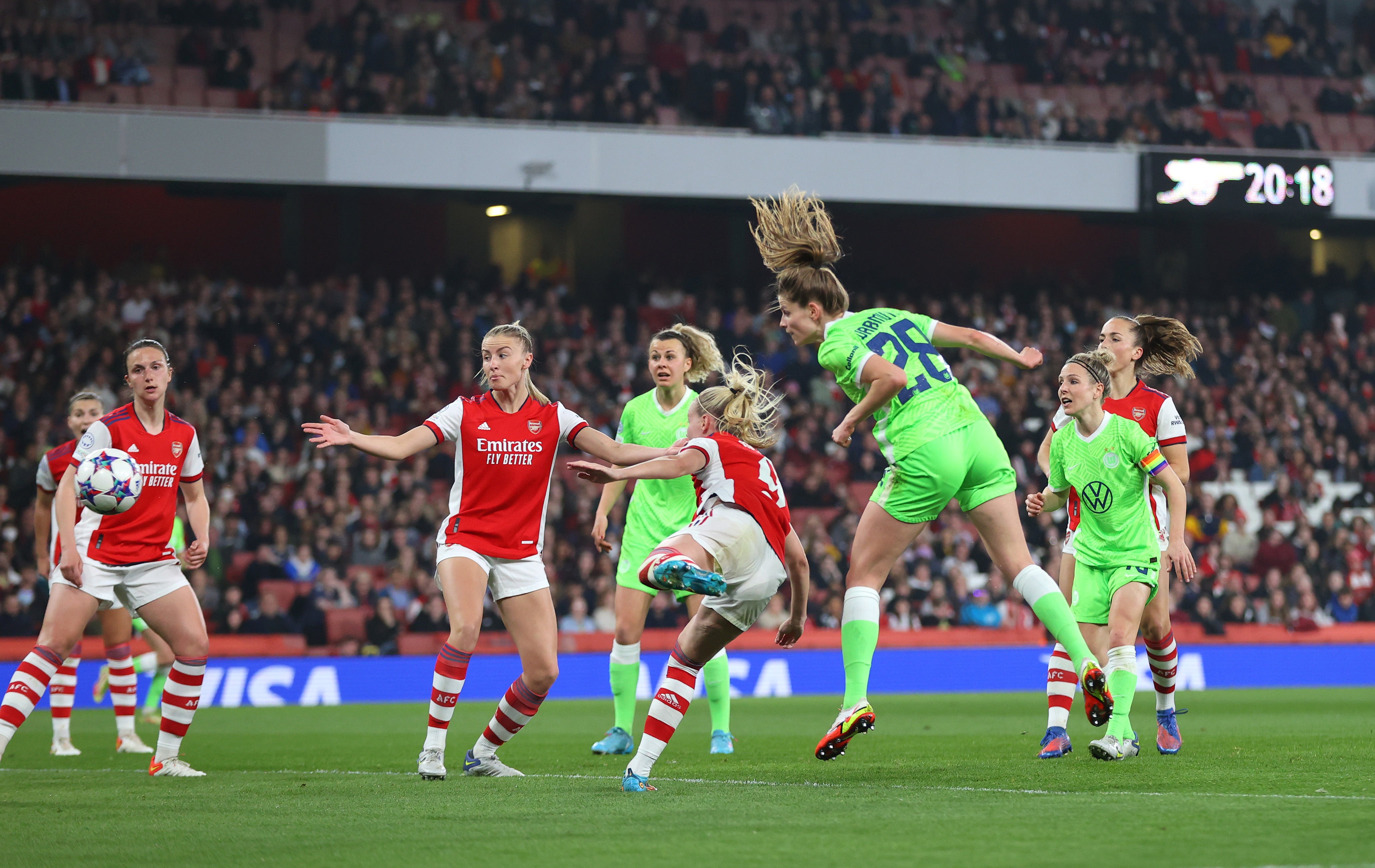 Wassmuth’s downward header opened the scoring at the Emirates