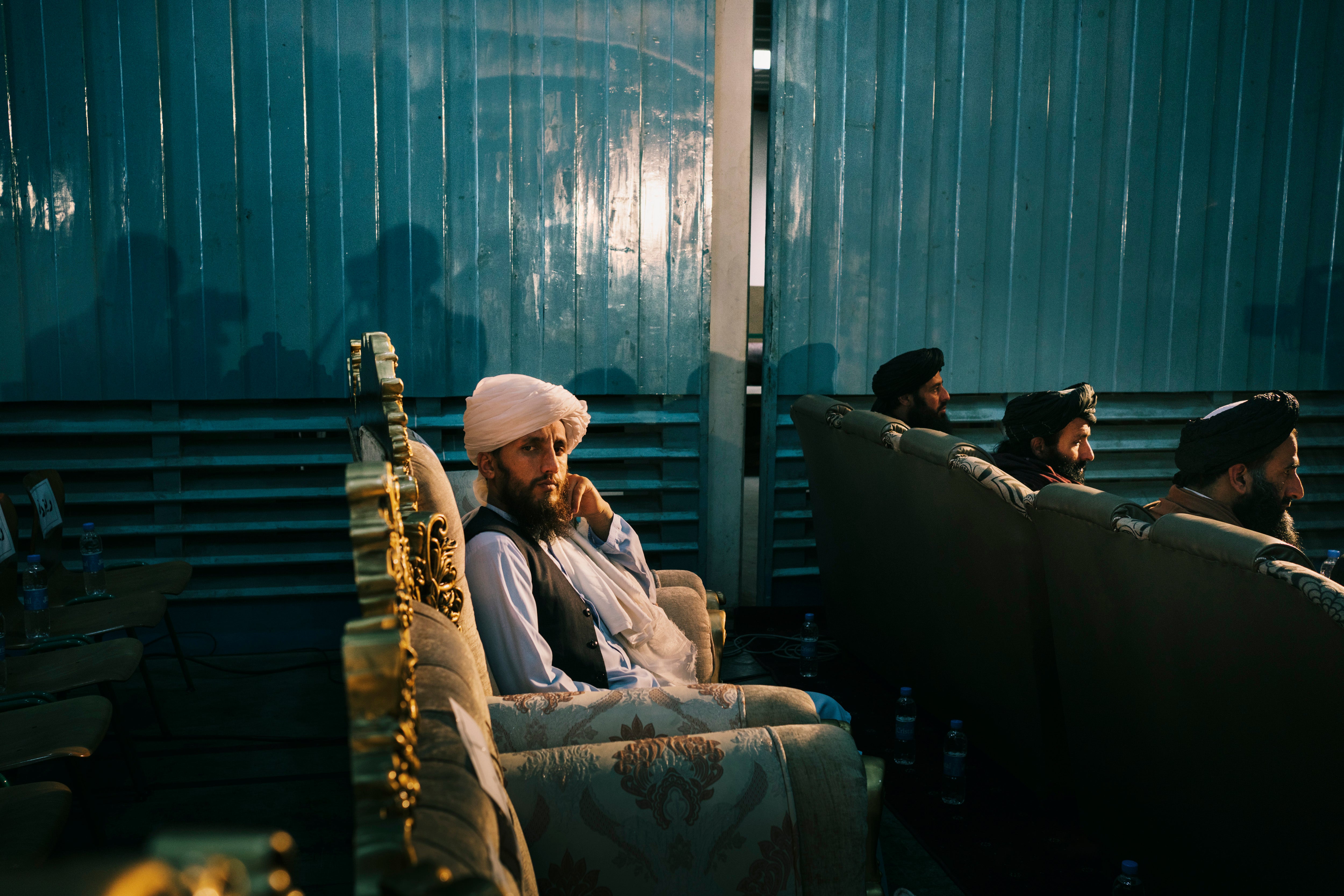 A Taliban official attends the reopening ceremony on Wednesday