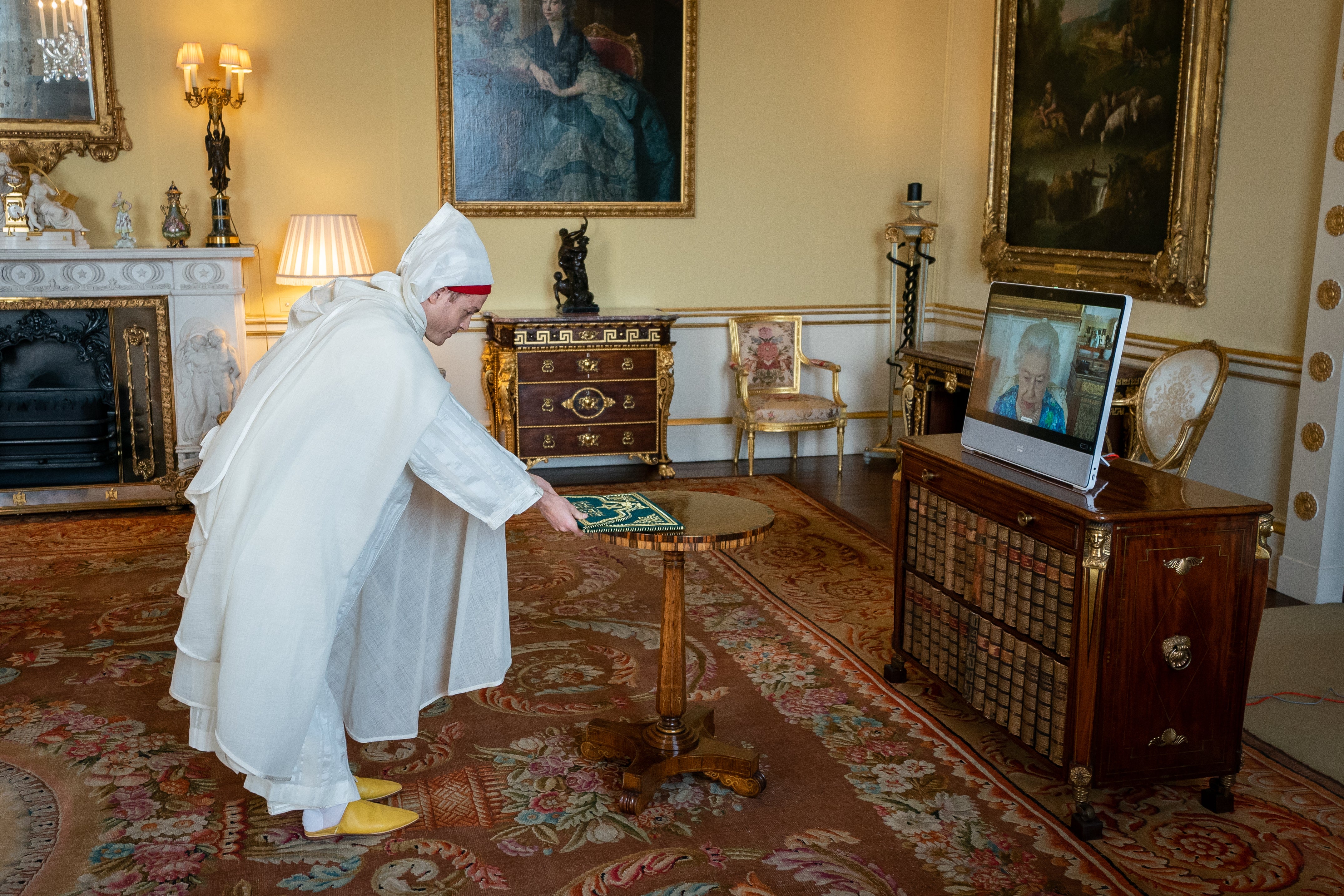 The Queen received the ambassador of Morocco to the UK, Hakim Hajoui (Aaron Chown/PA)