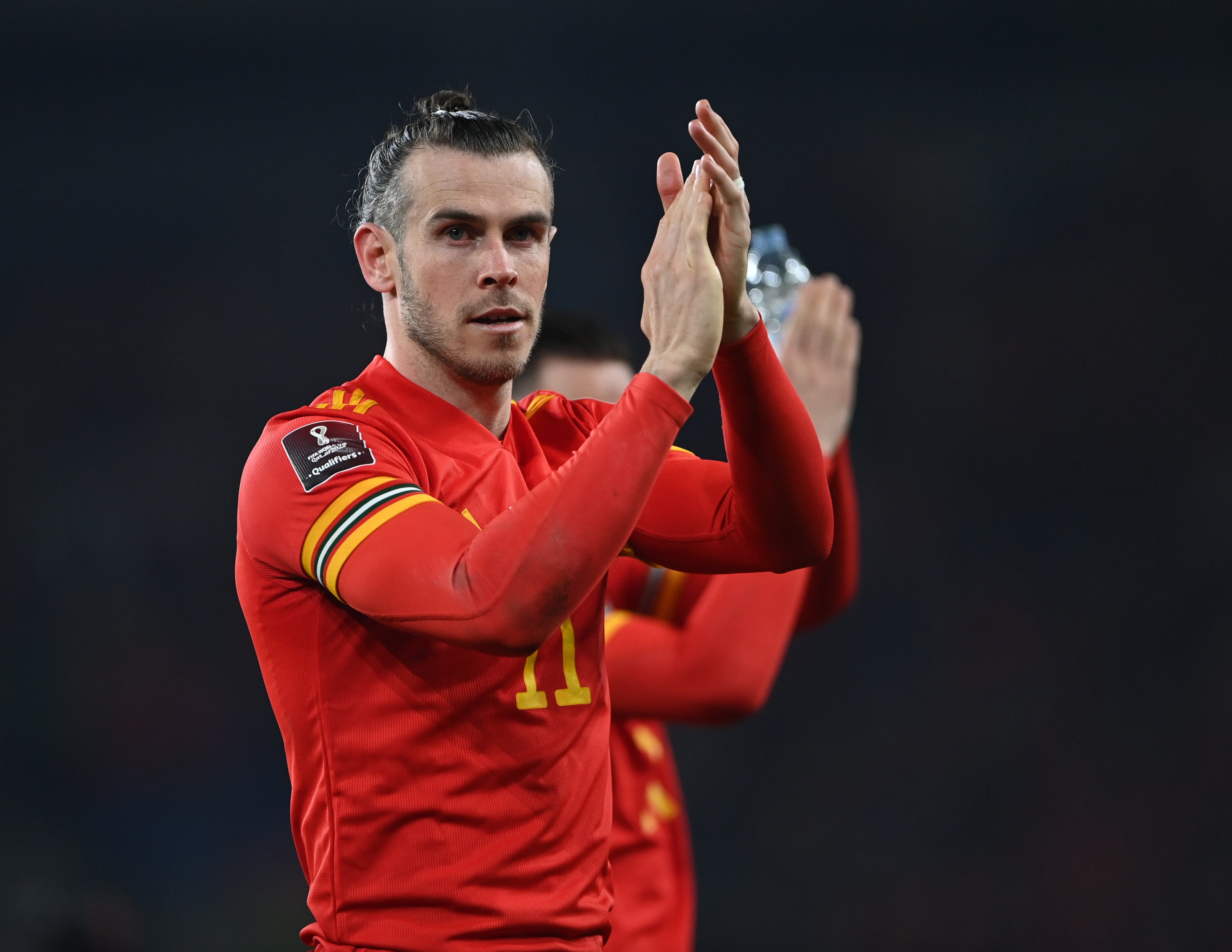 Gareth Bale celebrates at the final whistle after Wales’ 2-1 World Cup play-off semi-final victory over Austria (Simon Galloway/PA)