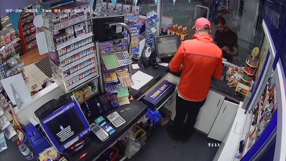 Lee Strickland using Dr Jenkins' stolen bank card at an Esso garage