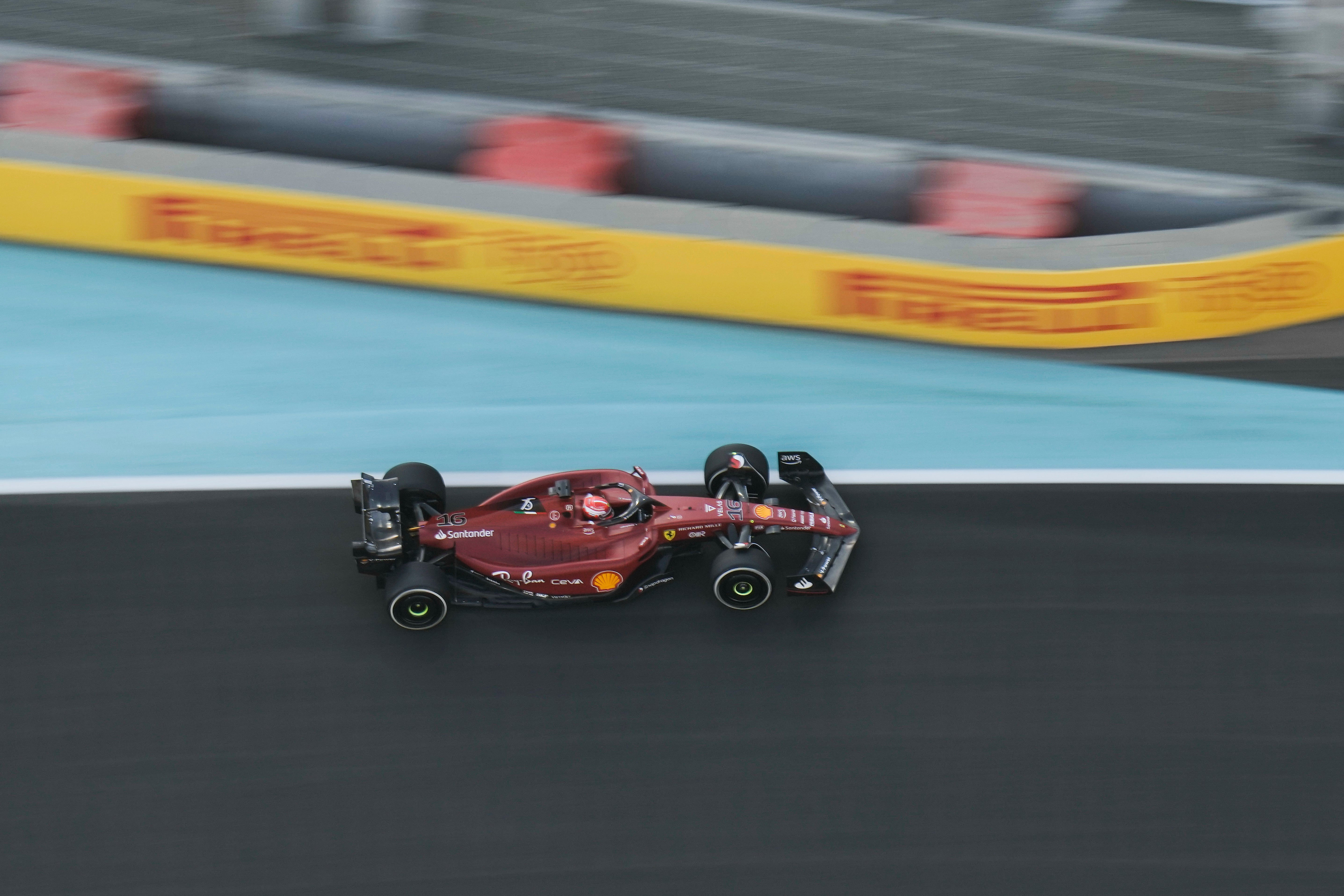 Ferrari driver Charles Leclerc set the pace before the attack overshadowed events (Hassan Ammar/AP)