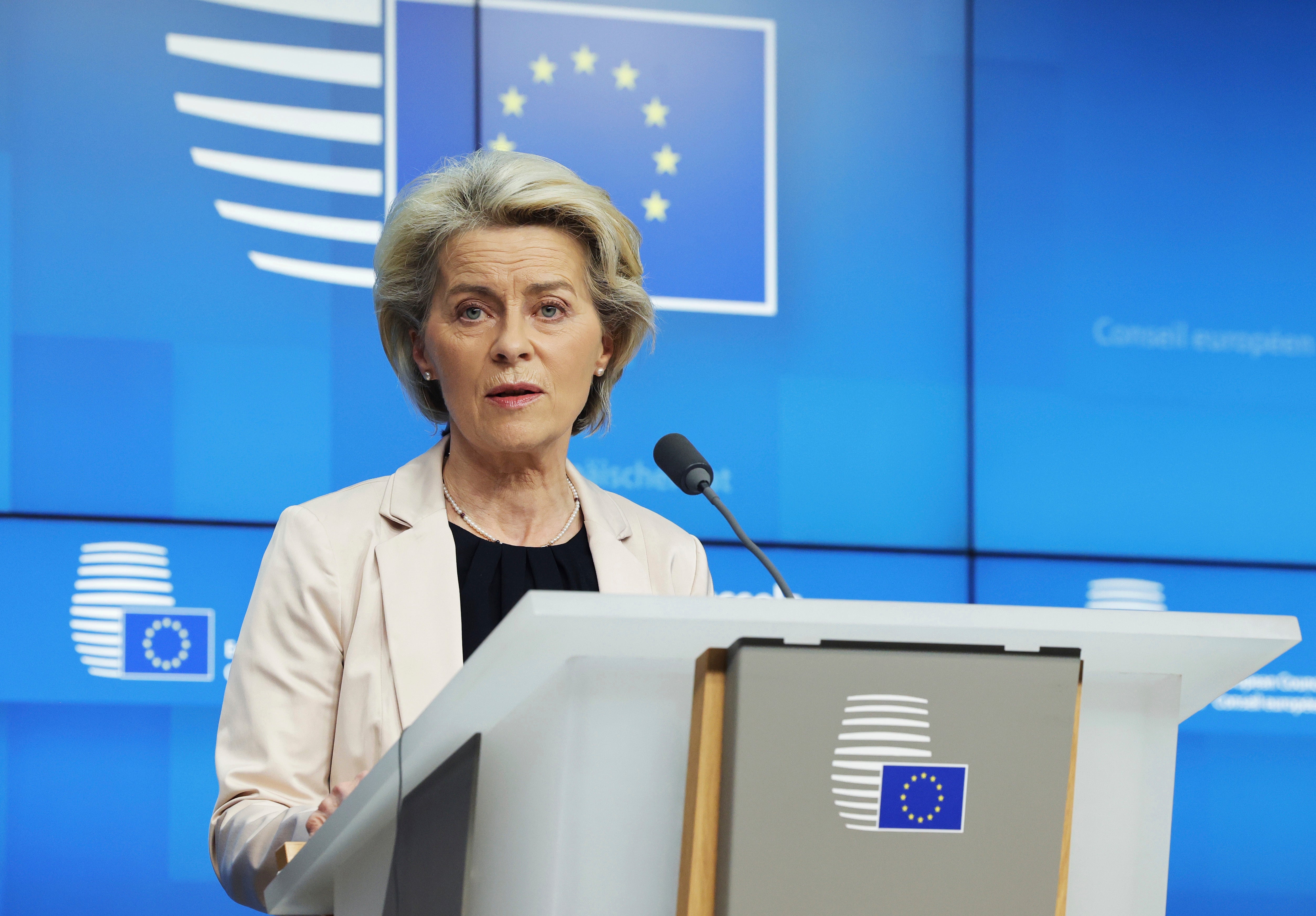 Ursula von der Leyen, president of the European Commission, said the EU had arranged the ‘best possible gas storage levels’