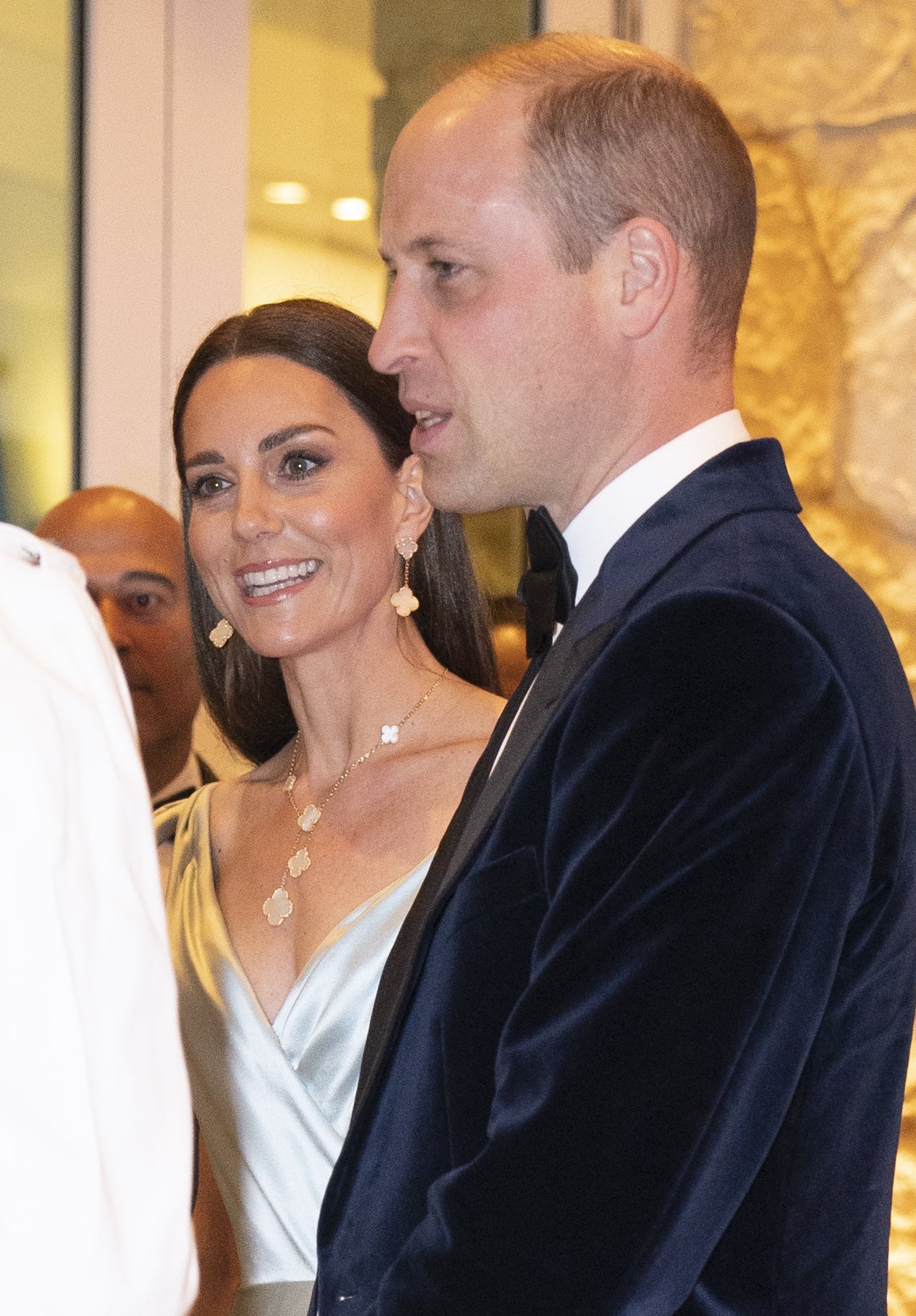 The Duke and Duchess of Cambridge at the reception hosted by the Governor General of the Bahamas (Jane Barlow/PA)