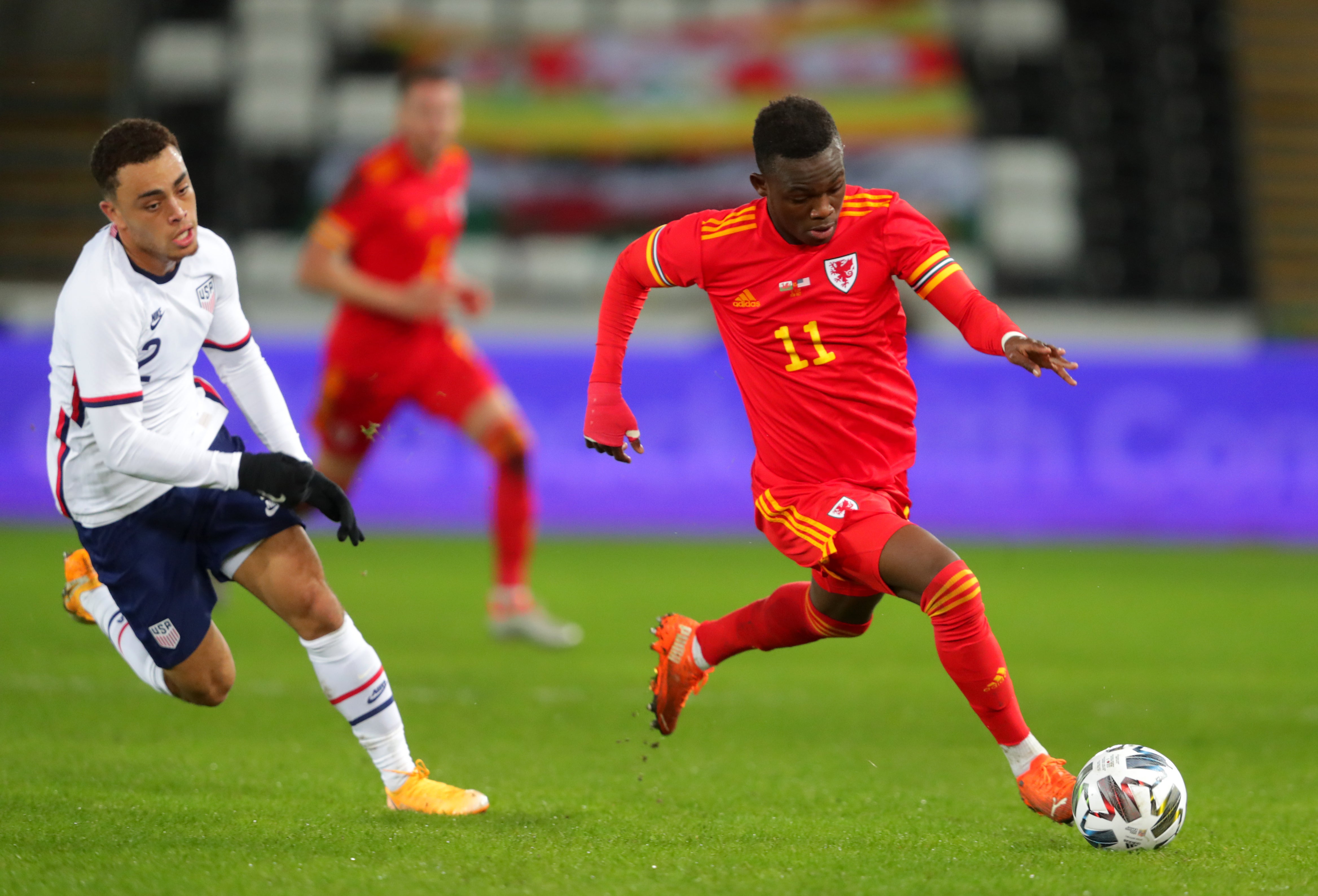 Rabbi Matondo (right) has won eight caps for Wales but not played for his country since last March (David Davies/PA)