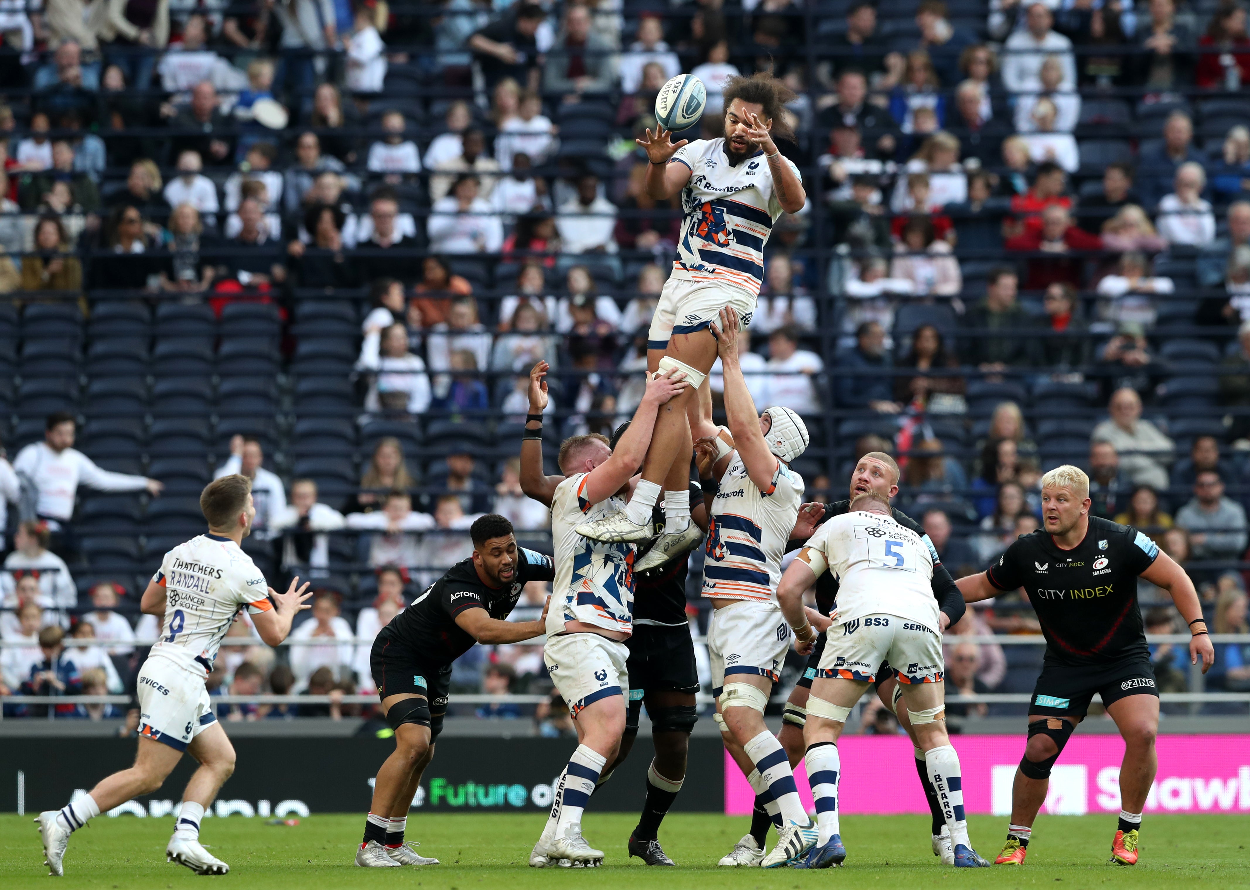 Saracens won at the Tottenham Hotspur Stadium (Kieran Cleeves/PA)