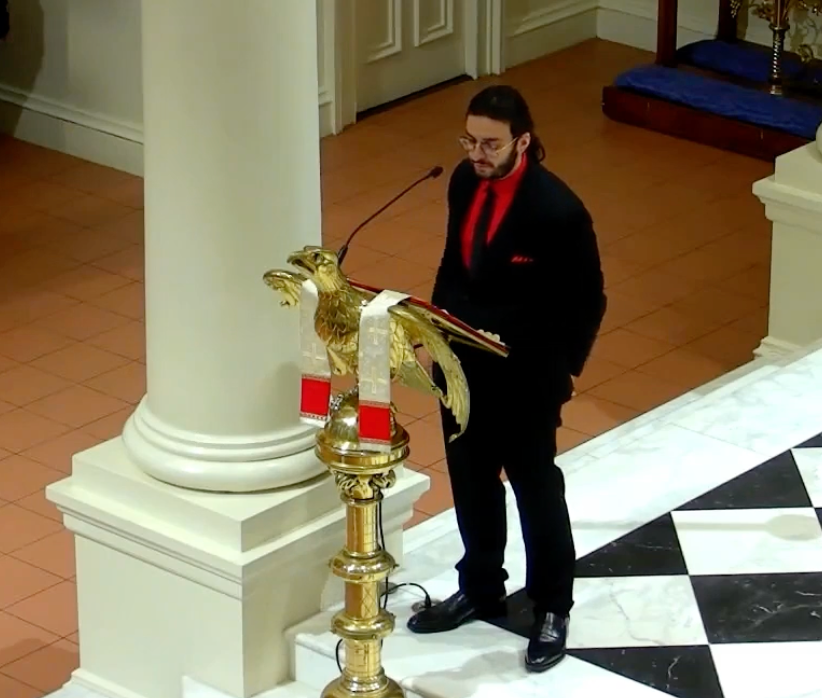 AJ Grunsen speaking at Barbara Maier Grunson’s funeral in Chelsea on Saturday