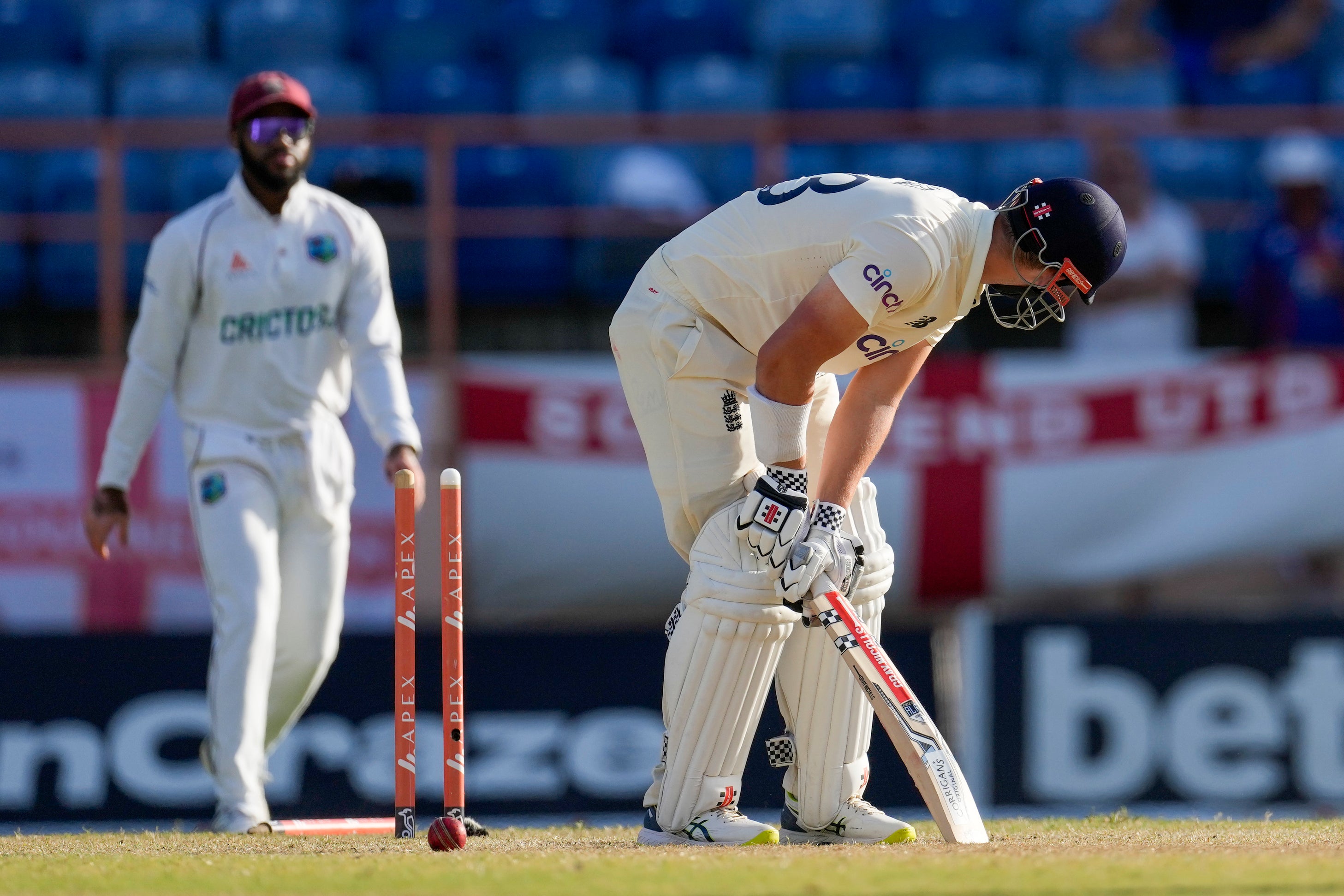 Alex Lees was left to rue another poor England display against West indies (Ricardo Mazalan/AP)