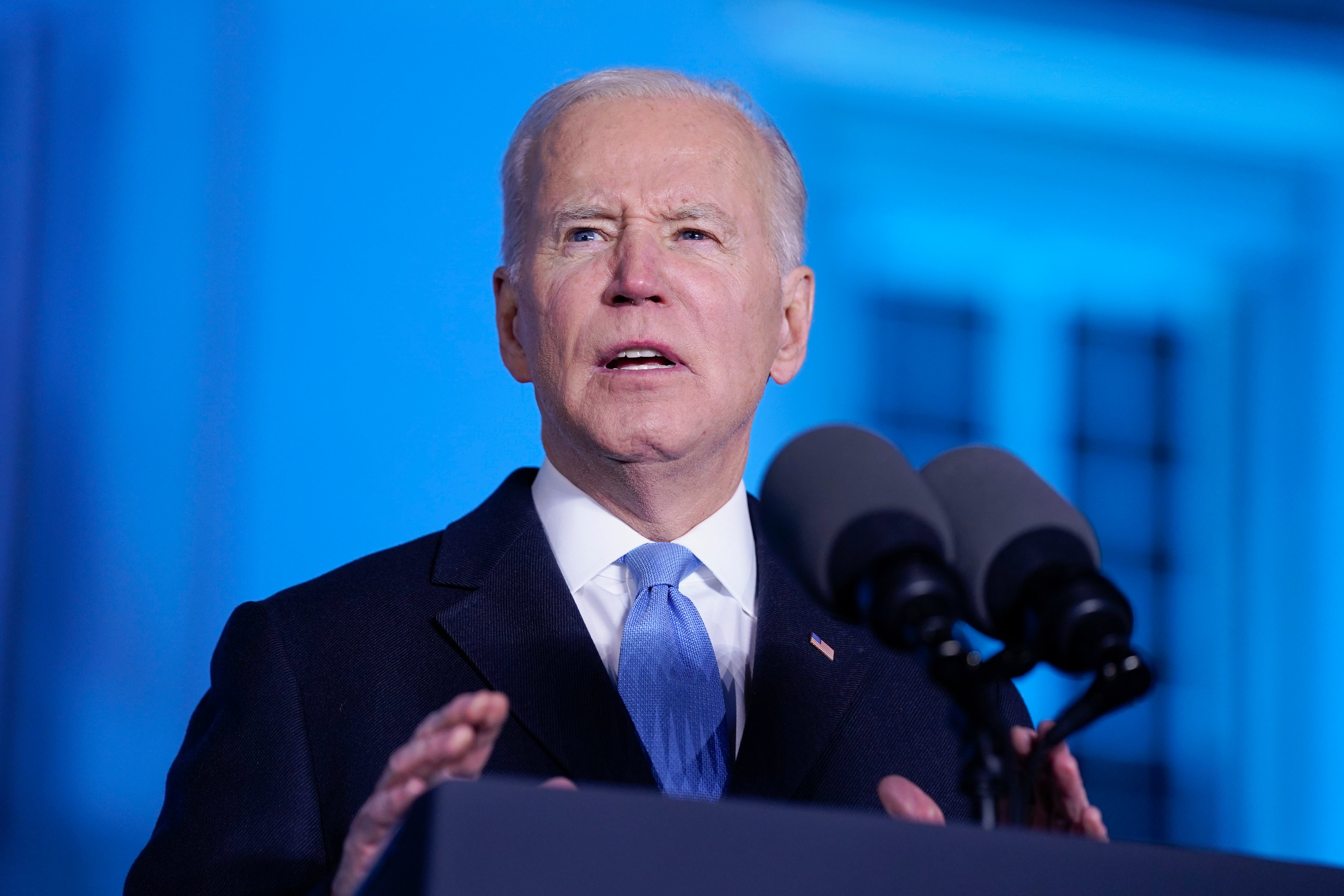 President Biden speaking in Warsaw